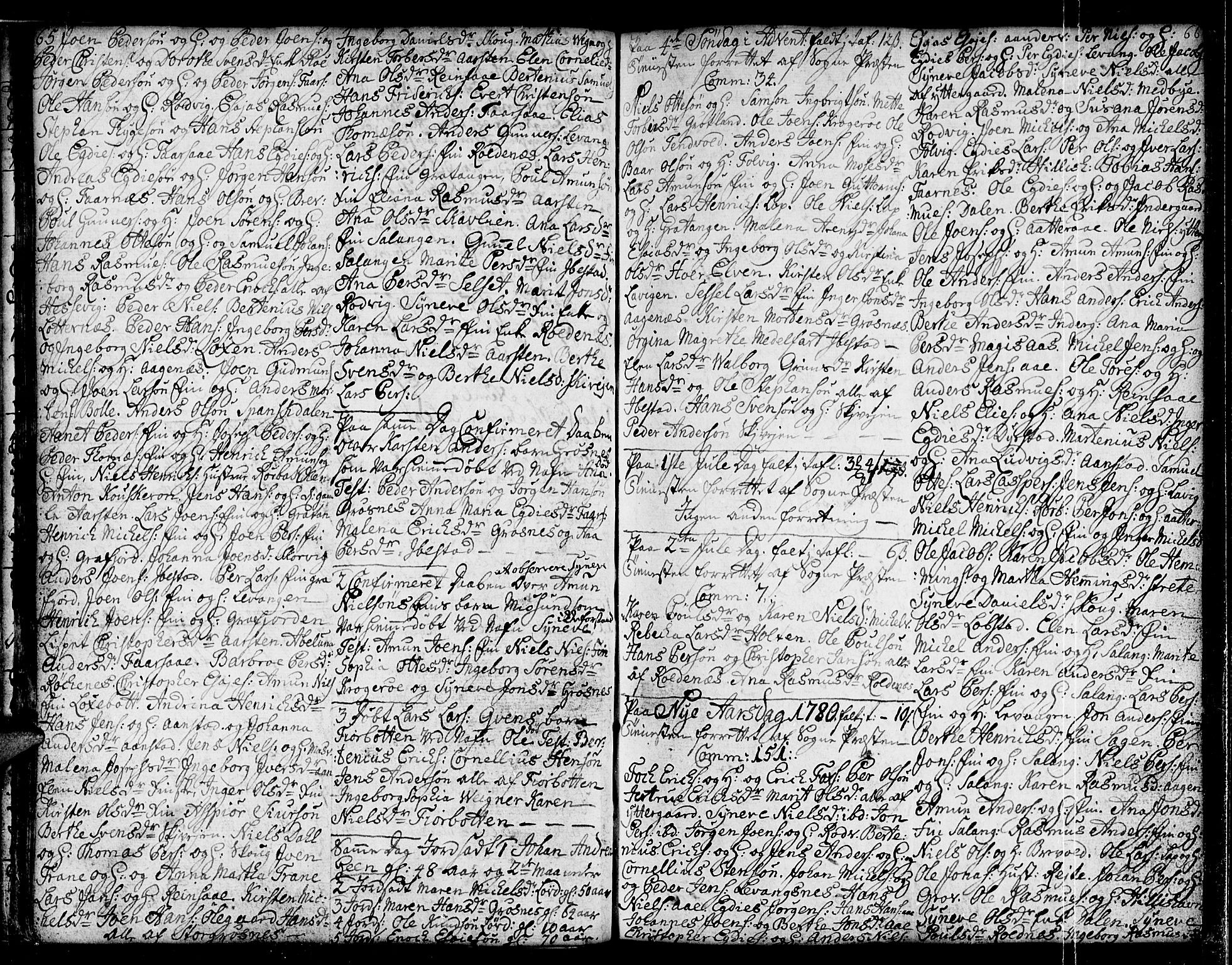 Ibestad sokneprestembete, SATØ/S-0077/H/Ha/Hab/L0001klokker: Parish register (copy) no. 1, 1776-1808, p. 65-66