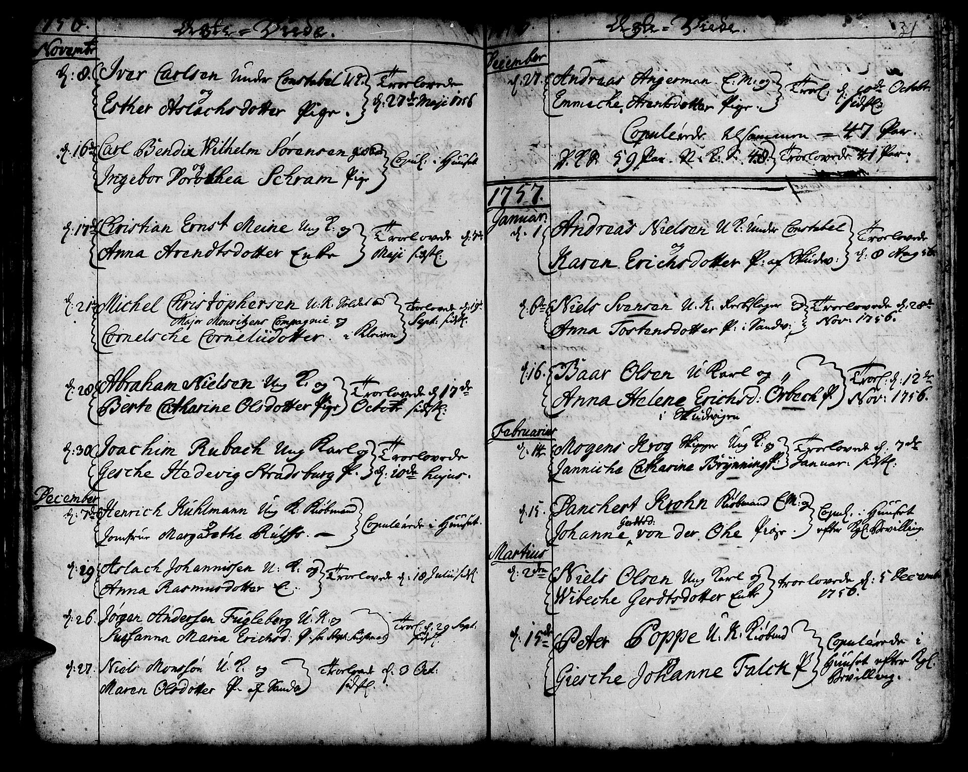 Korskirken sokneprestembete, SAB/A-76101/H/Haa/L0009: Parish register (official) no. A 9, 1743-1861, p. 31