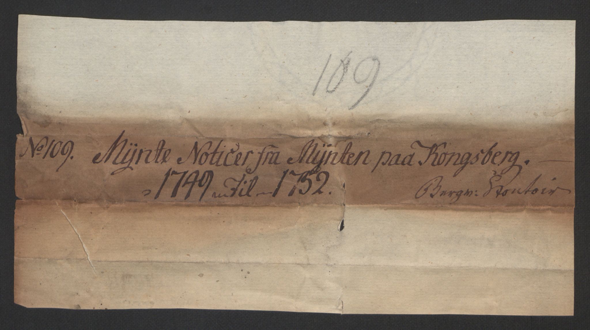 Rentekammeret inntil 1814, Realistisk ordnet avdeling, RA/EA-4070/Oa/L0014: [Y17]: Forskjellige dokumenter om Kongsbergs mynt, 1723-1765, p. 139