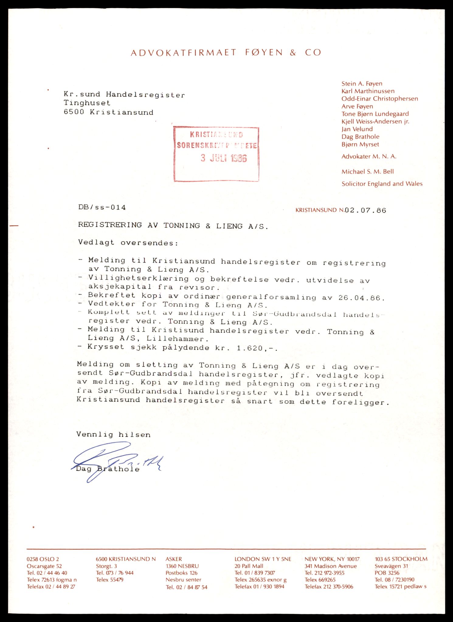 Kristiansund sorenskriveri, AV/SAT-A-0019/2/J/Jd/Jde/L0029: Bilag, To-Ve, 1944-1990, p. 9