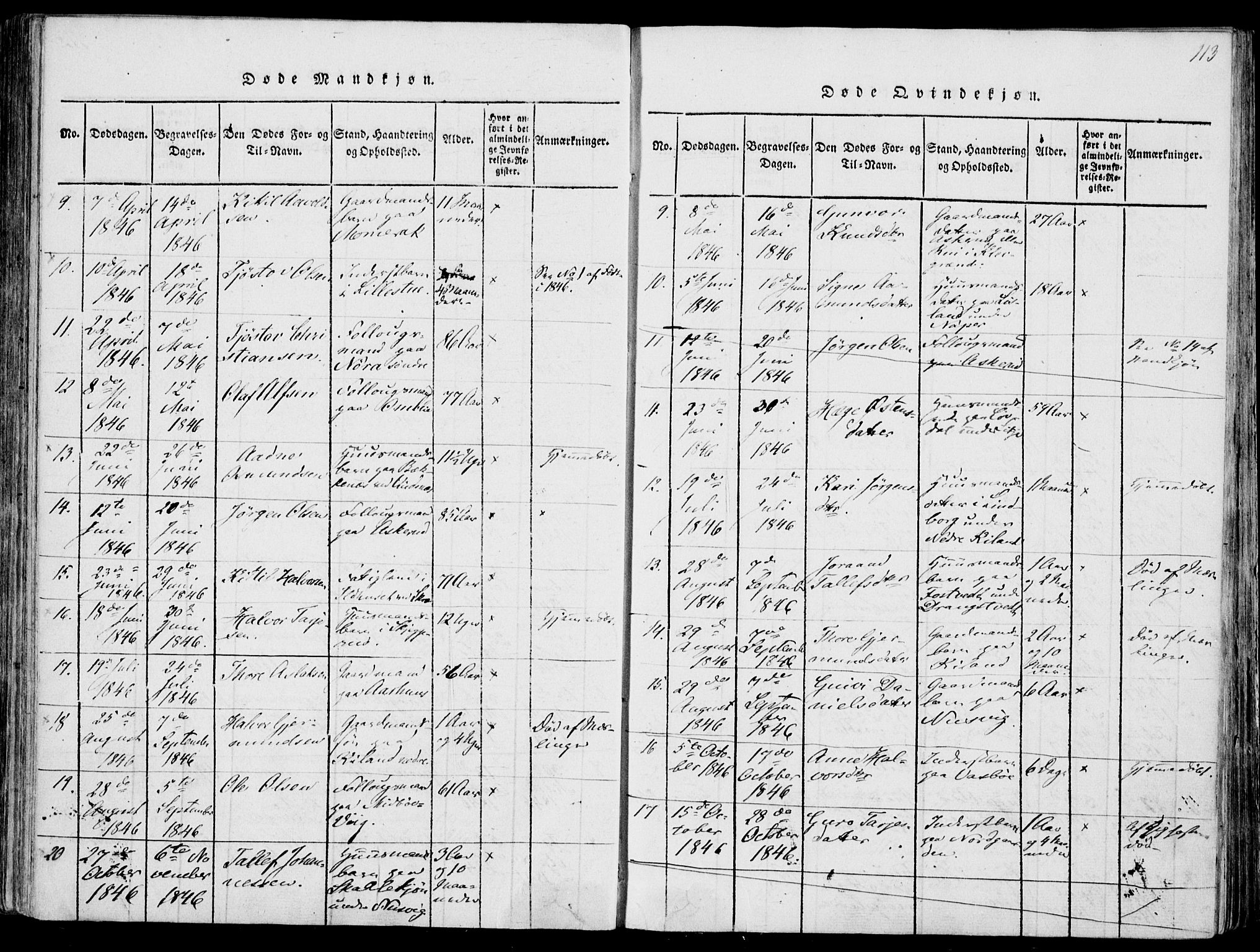 Fyresdal kirkebøker, AV/SAKO-A-263/F/Fa/L0004: Parish register (official) no. I 4, 1815-1854, p. 113