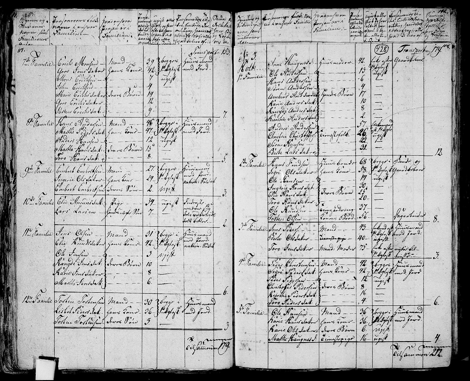 RA, 1801 census for 0419P Strøm, 1801, p. 427b-428a