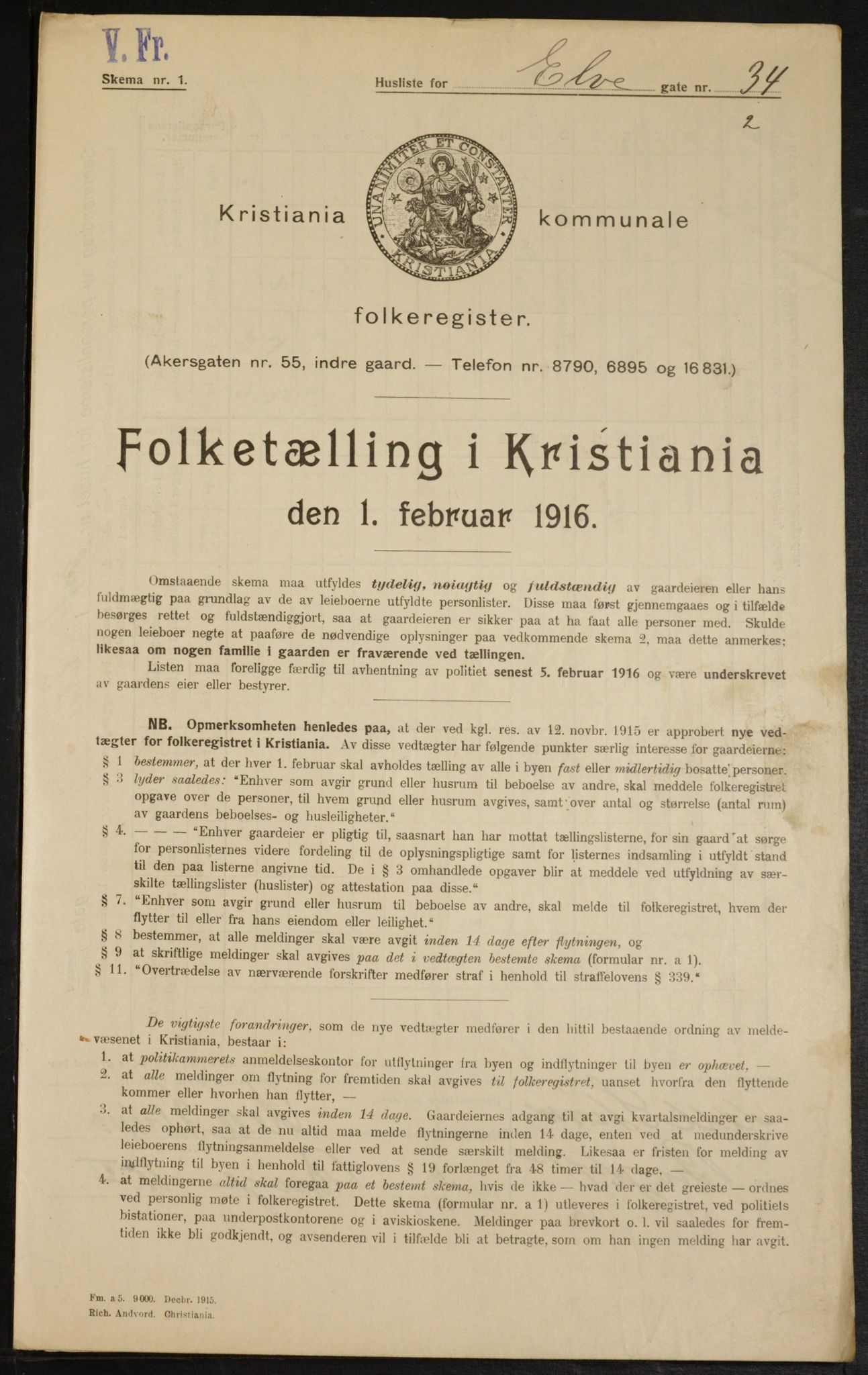 OBA, Municipal Census 1916 for Kristiania, 1916, p. 21323