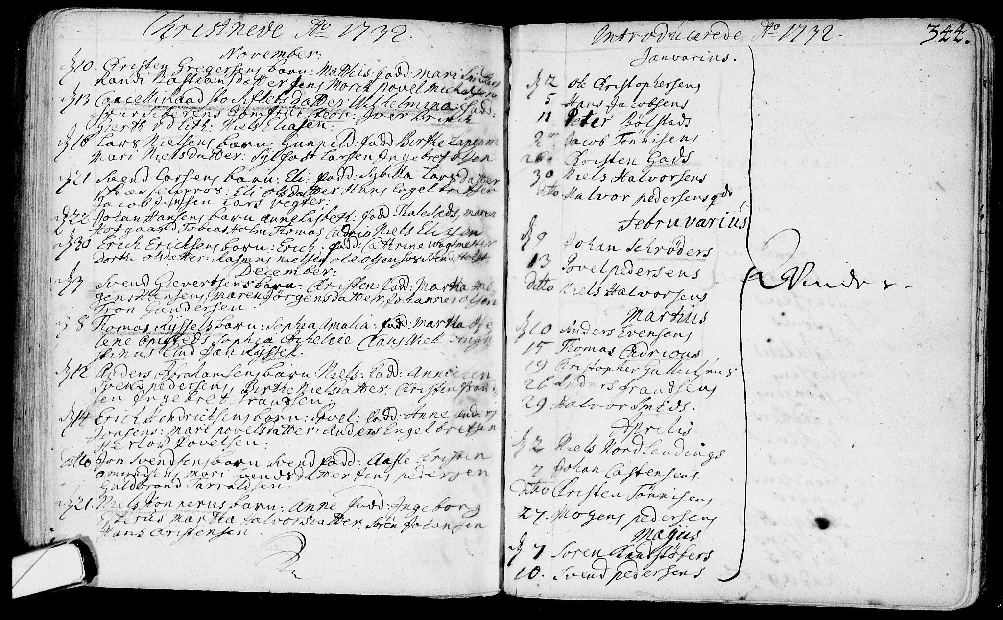 Bragernes kirkebøker, SAKO/A-6/F/Fa/L0003: Parish register (official) no. I 3, 1706-1734, p. 344