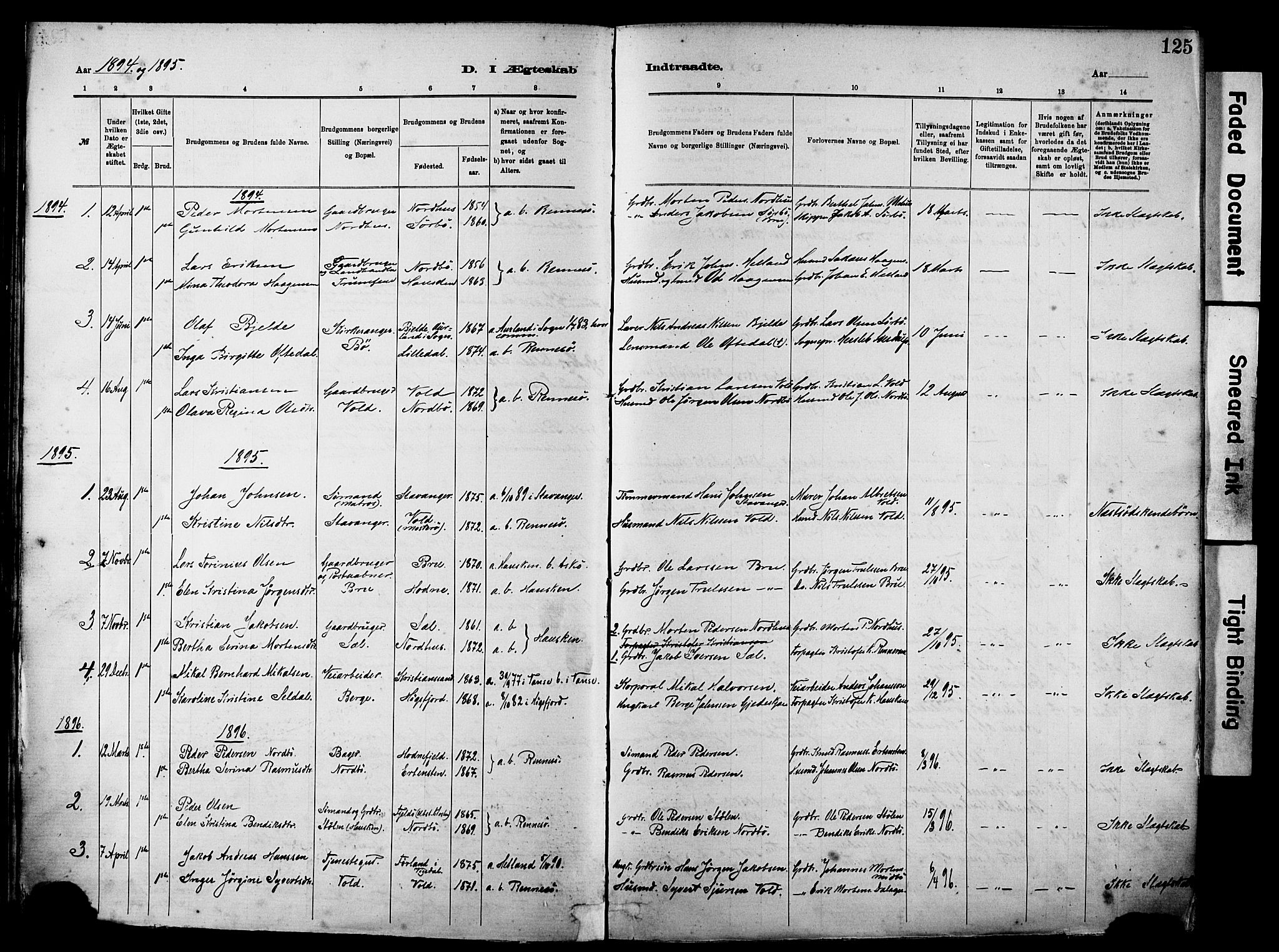 Rennesøy sokneprestkontor, SAST/A -101827/H/Ha/Haa/L0012: Parish register (official) no. A 13, 1885-1917, p. 125