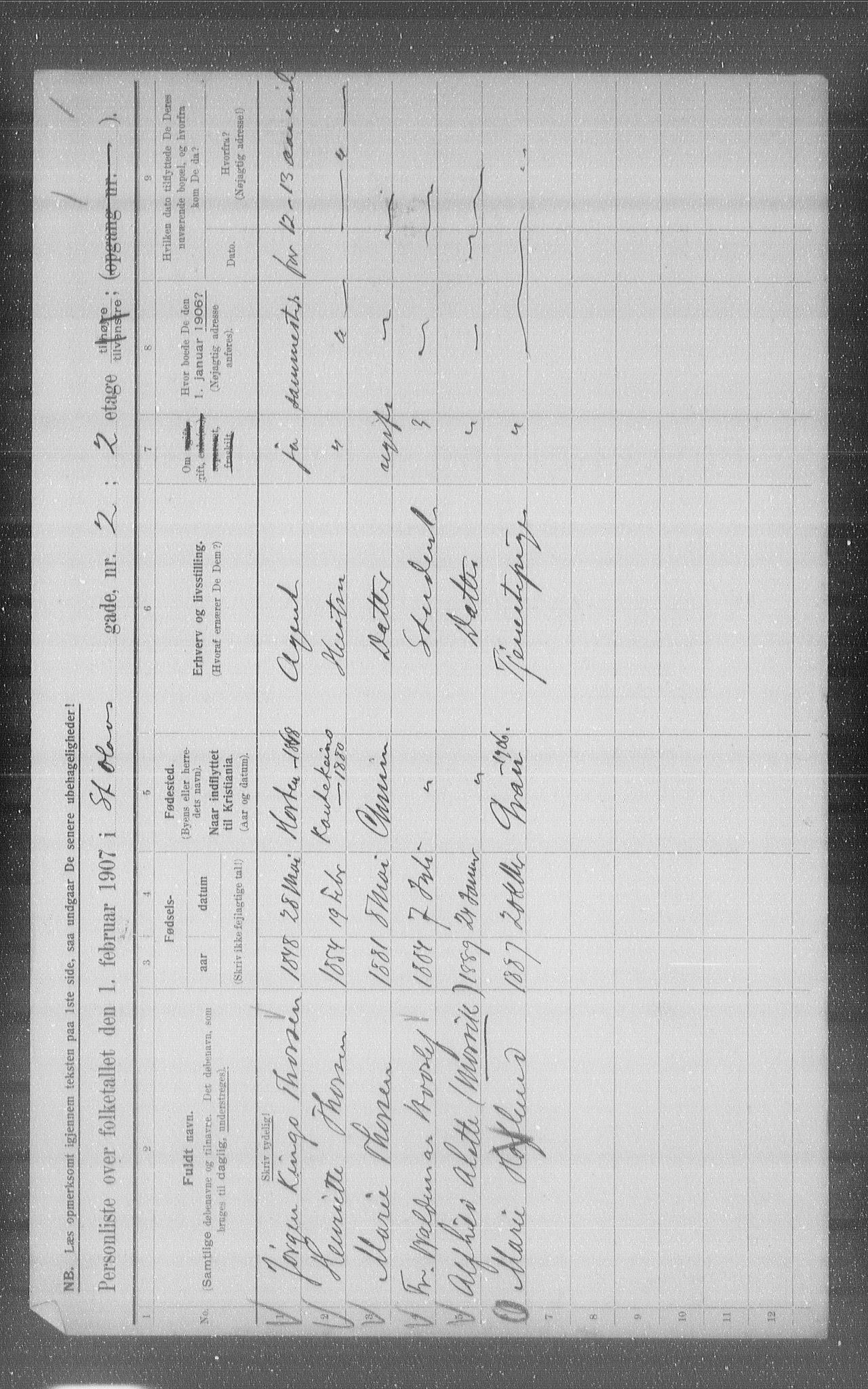 OBA, Municipal Census 1907 for Kristiania, 1907, p. 44997