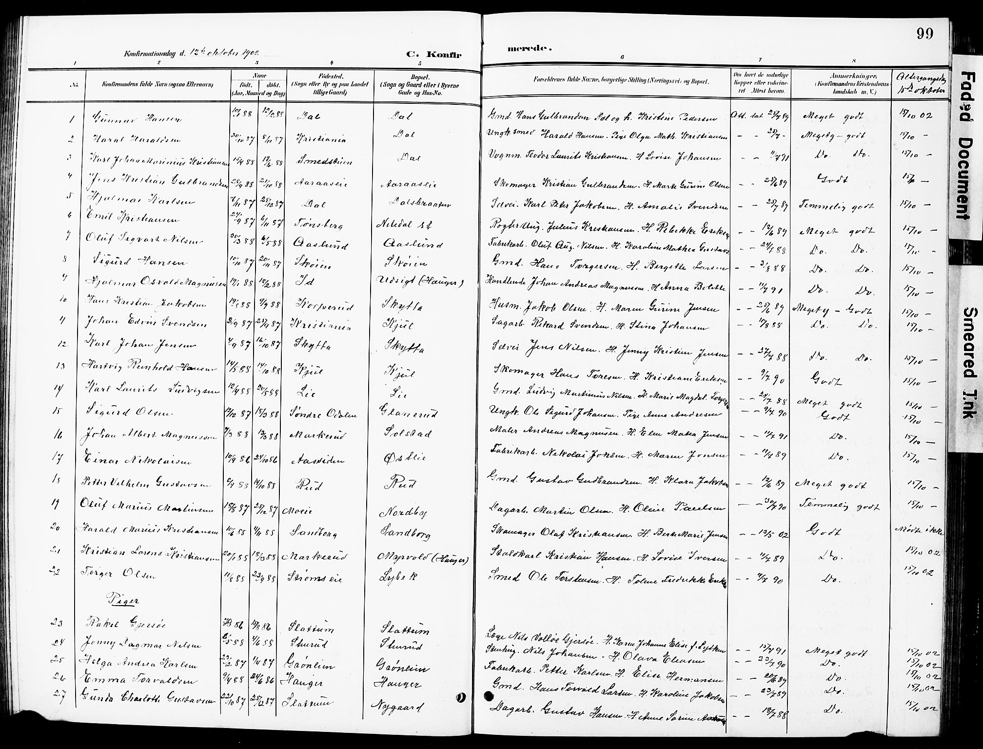 Nittedal prestekontor Kirkebøker, SAO/A-10365a/G/Ga/L0003: Parish register (copy) no. I 3, 1902-1929, p. 99