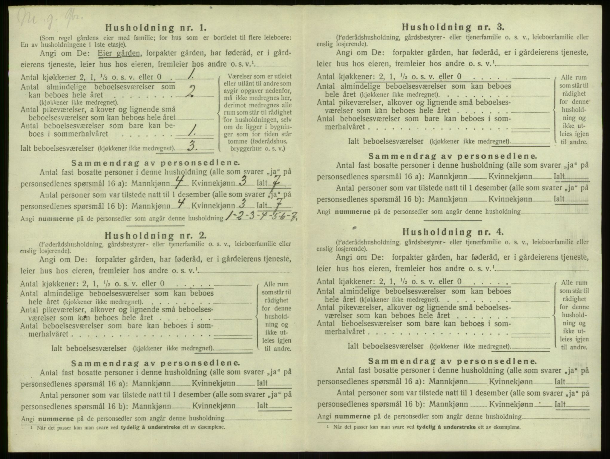 SAB, 1920 census for Alversund, 1920, p. 582