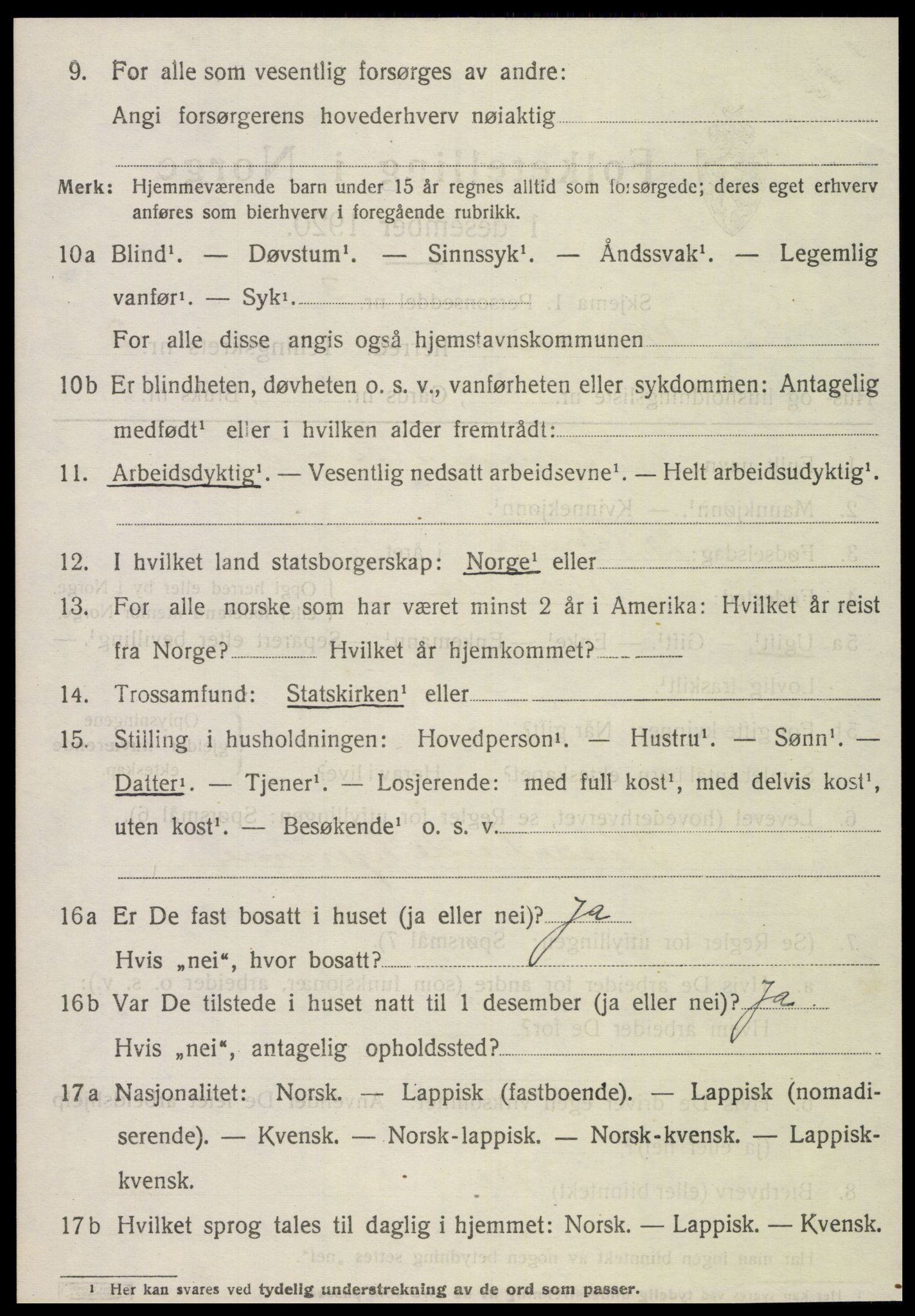 SAT, 1920 census for Meråker, 1920, p. 3365