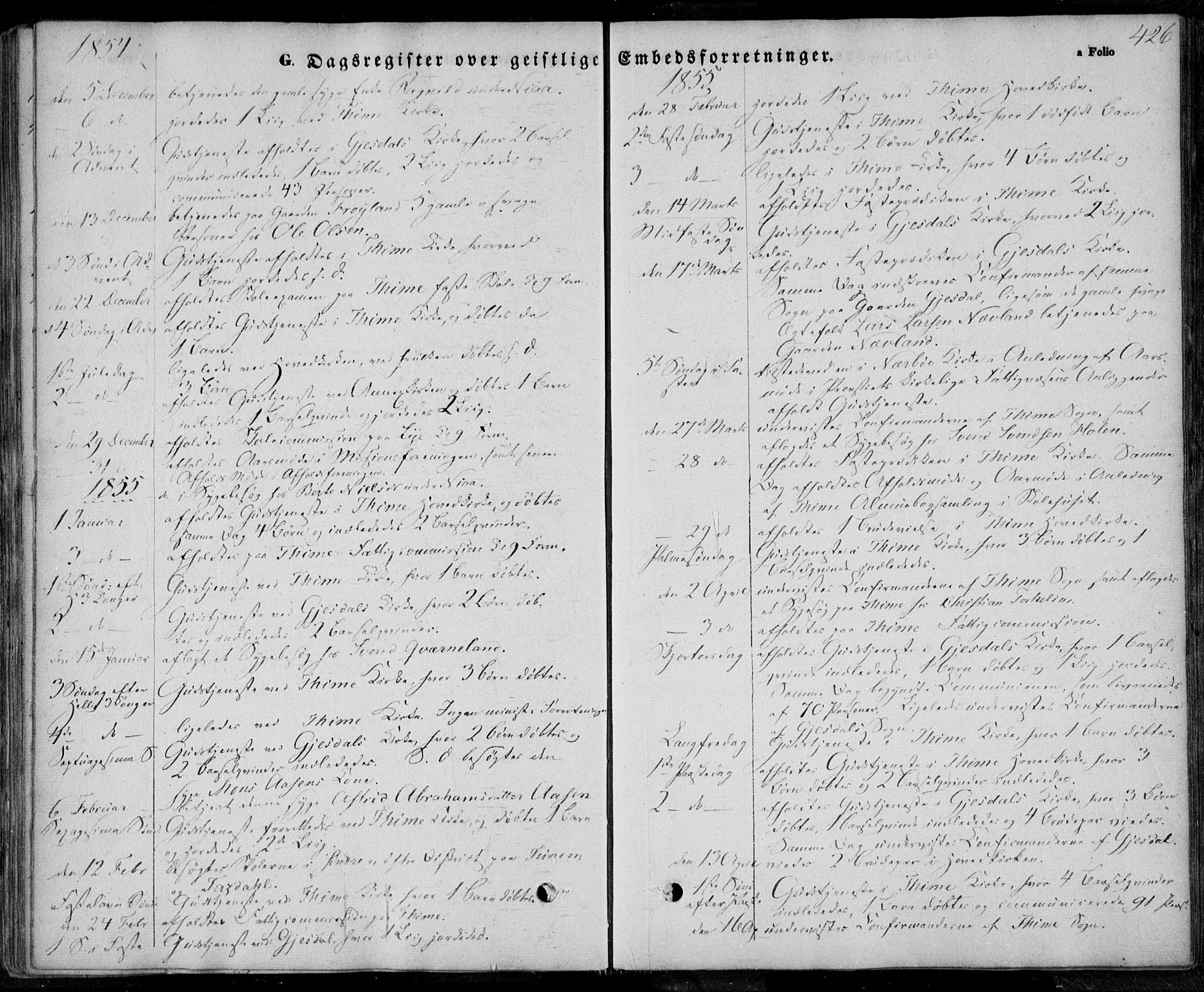 Lye sokneprestkontor, AV/SAST-A-101794/001/30BA/L0006: Parish register (official) no. A 5.2, 1842-1855, p. 426