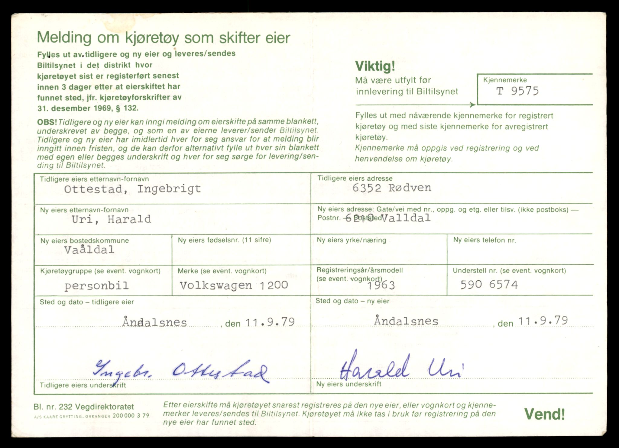 Møre og Romsdal vegkontor - Ålesund trafikkstasjon, SAT/A-4099/F/Fe/L0017: Registreringskort for kjøretøy T 1985 - T 10090, 1927-1998, p. 995
