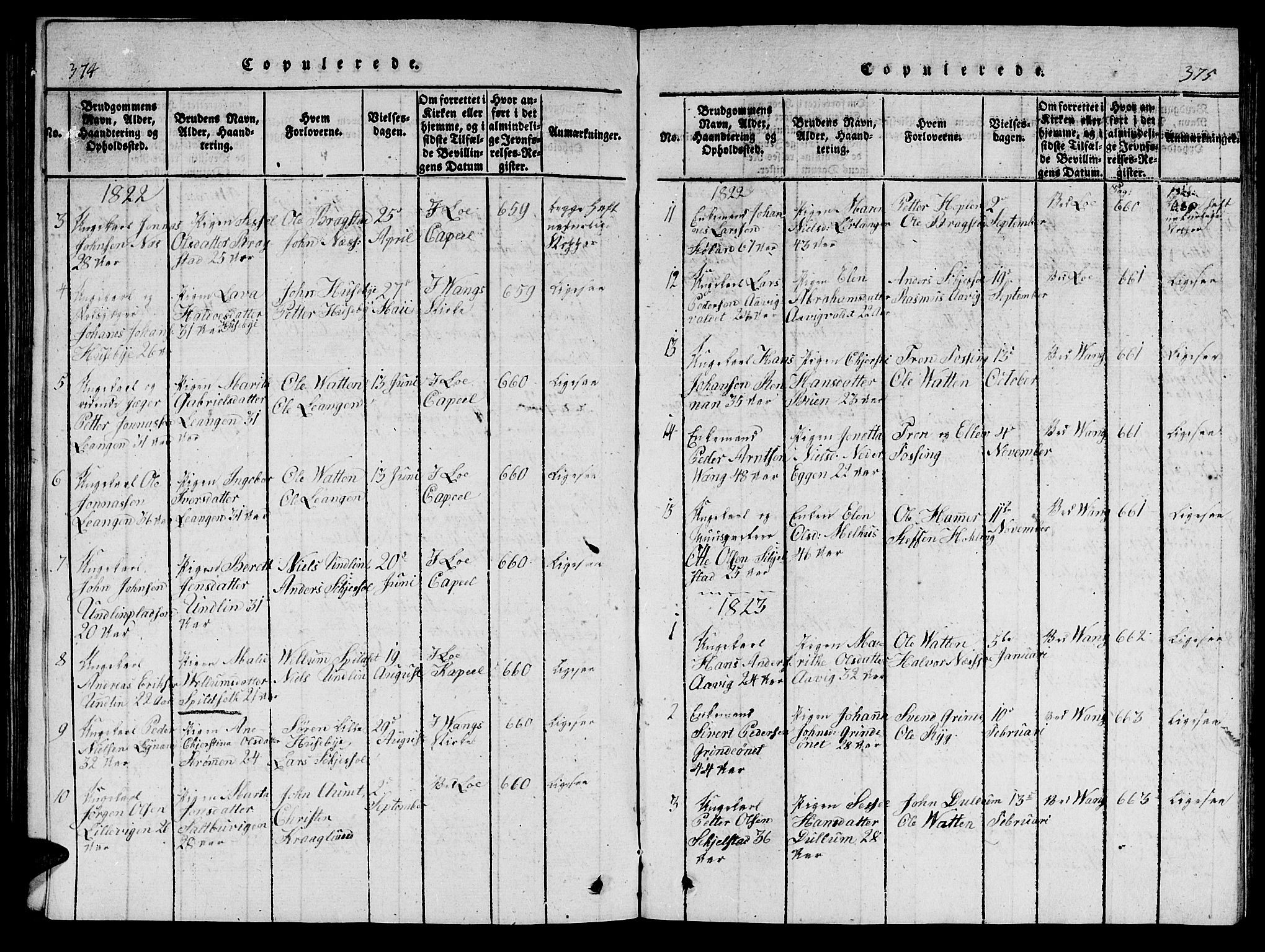 Ministerialprotokoller, klokkerbøker og fødselsregistre - Nord-Trøndelag, SAT/A-1458/714/L0132: Parish register (copy) no. 714C01, 1817-1824, p. 374-375