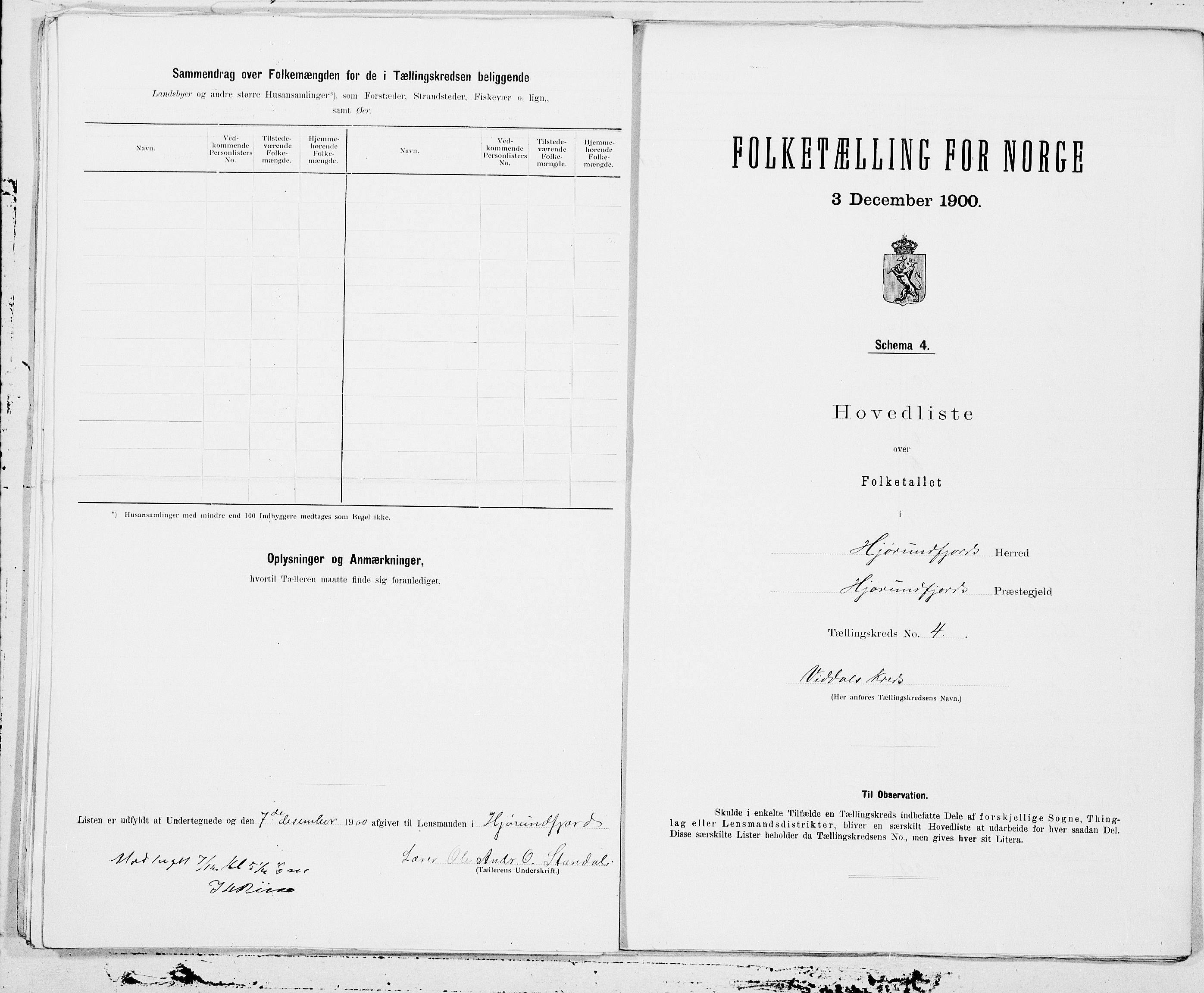 SAT, 1900 census for Hjørundfjord, 1900, p. 8