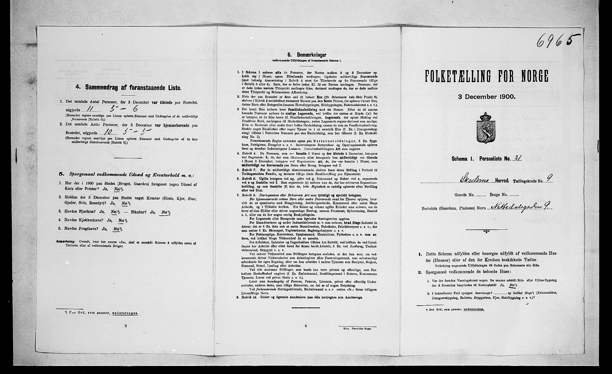 SAO, 1900 census for Skedsmo, 1900
