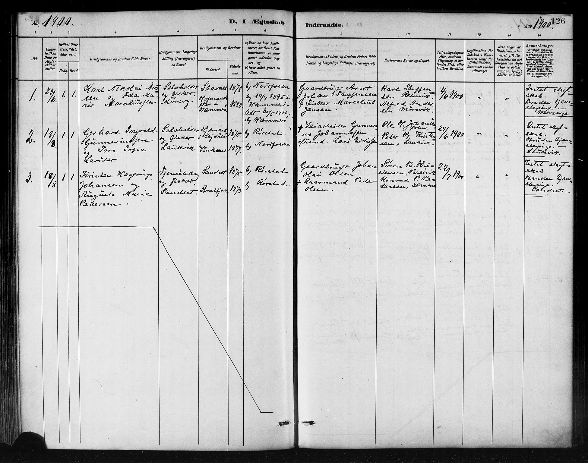 Ministerialprotokoller, klokkerbøker og fødselsregistre - Nordland, AV/SAT-A-1459/858/L0831: Parish register (official) no. 858A01, 1884-1902, p. 126