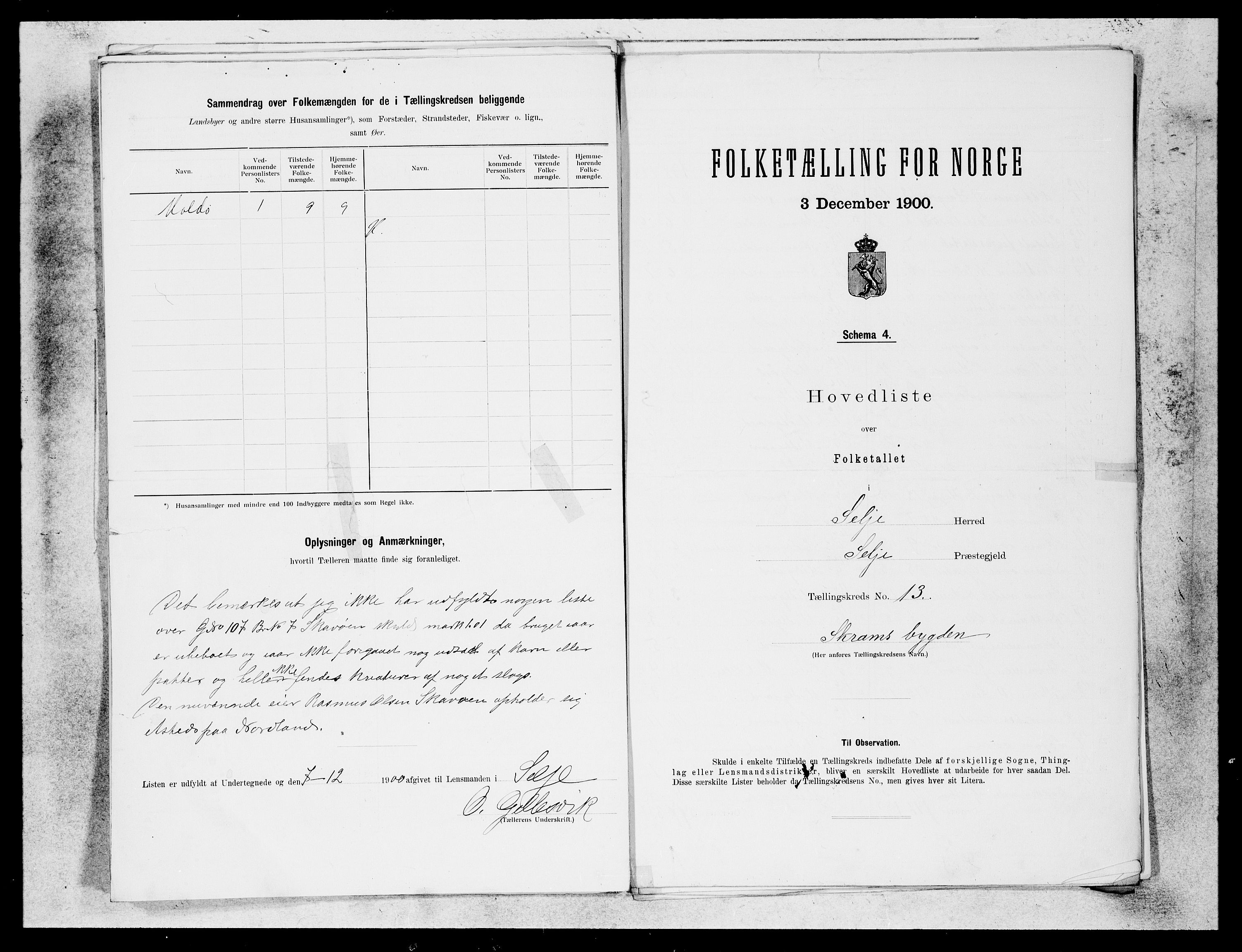 SAB, 1900 census for Selje, 1900, p. 25