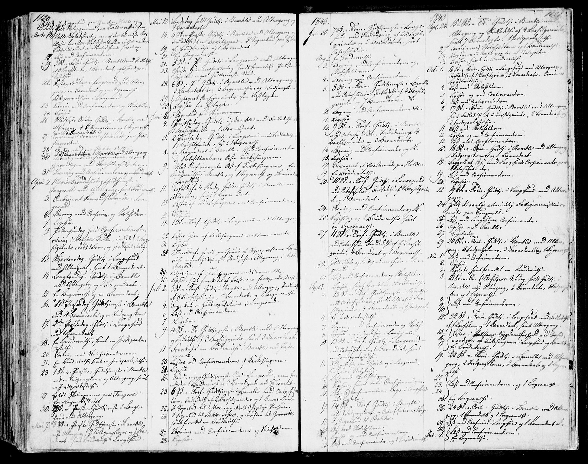 Bamble kirkebøker, SAKO/A-253/F/Fa/L0004: Parish register (official) no. I 4, 1834-1853, p. 1120-1121