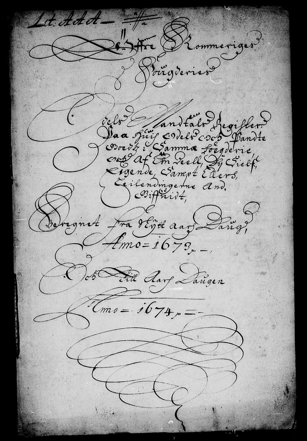 Rentekammeret inntil 1814, Reviderte regnskaper, Stiftamtstueregnskaper, Landkommissariatet på Akershus og Akershus stiftamt, AV/RA-EA-5869/R/Rb/L0092: Akershus stiftamt, 1673