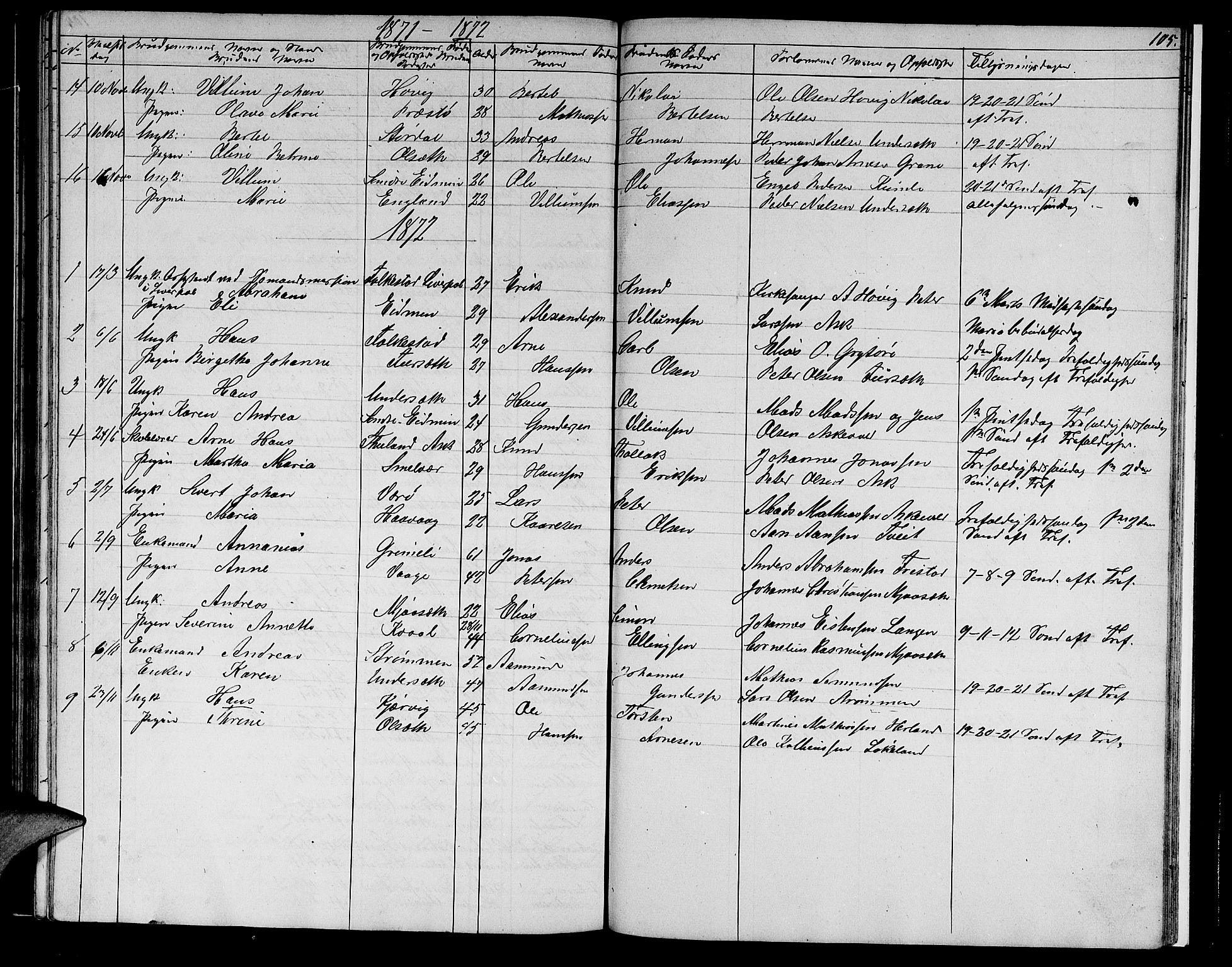 Askvoll sokneprestembete, SAB/A-79501/H/Hab/Haba/L0001: Parish register (copy) no. A 1, 1853-1872, p. 105
