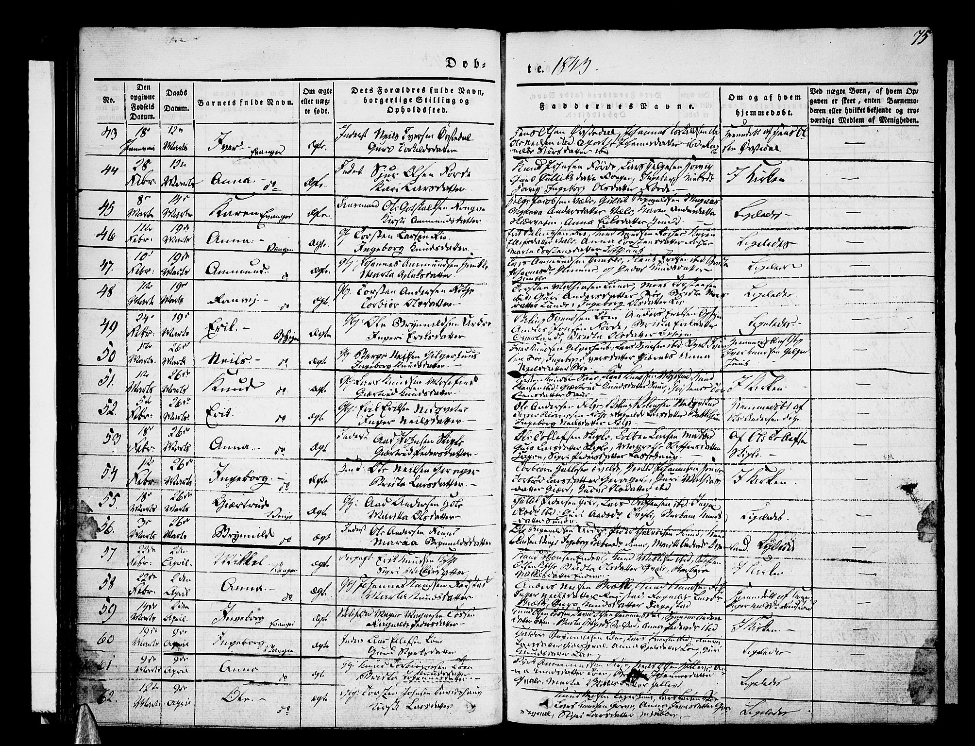 Voss sokneprestembete, SAB/A-79001/H/Haa: Parish register (official) no. A 13, 1836-1851, p. 75