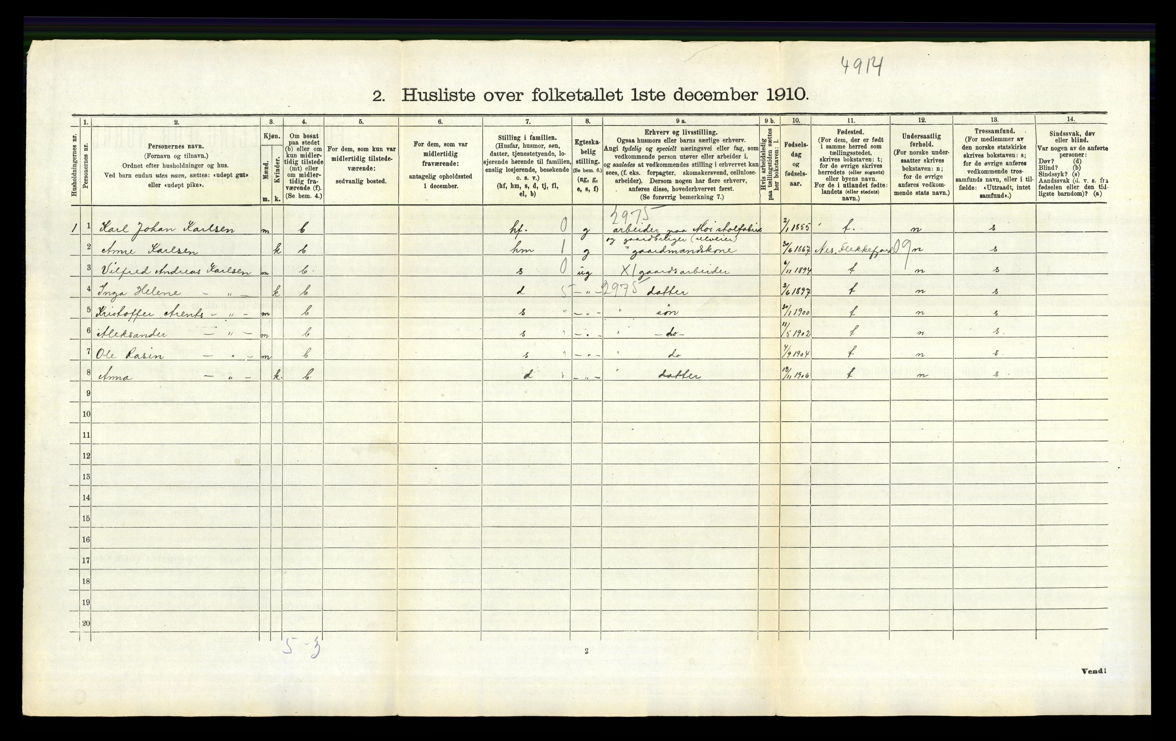 RA, 1910 census for Lund, 1910, p. 281
