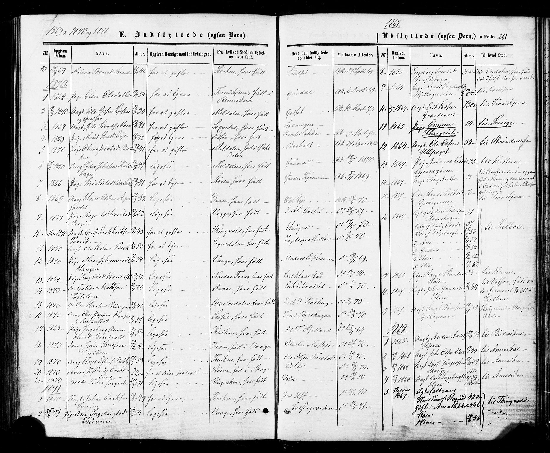 Ministerialprotokoller, klokkerbøker og fødselsregistre - Sør-Trøndelag, SAT/A-1456/674/L0870: Parish register (official) no. 674A02, 1861-1879, p. 261