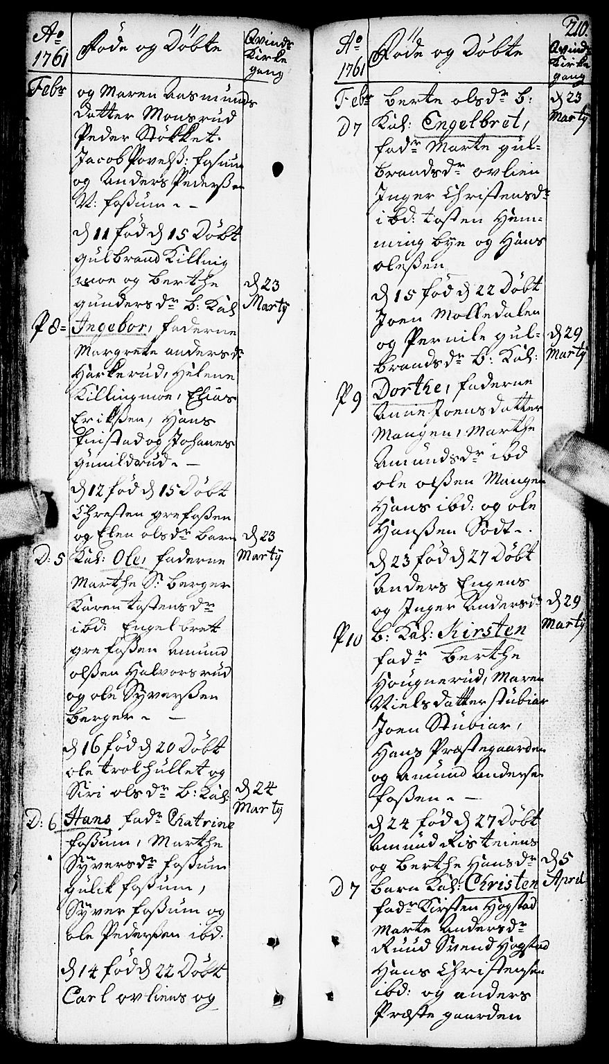 Aurskog prestekontor Kirkebøker, SAO/A-10304a/F/Fa/L0002: Parish register (official) no. I 2, 1735-1766, p. 210