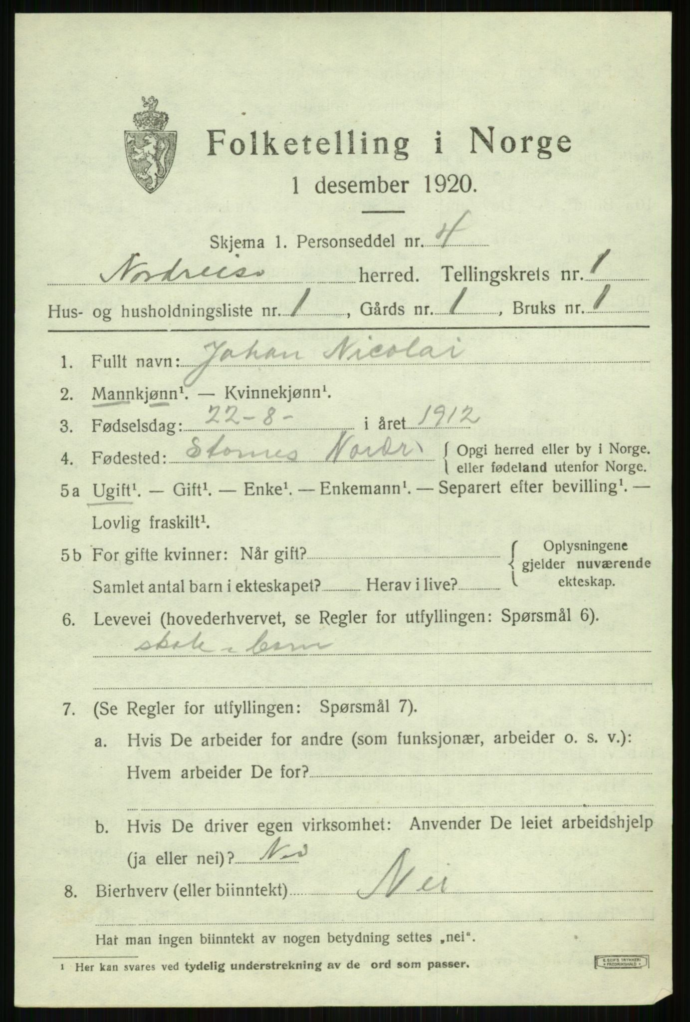 SATØ, 1920 census for Nordreisa, 1920, p. 617