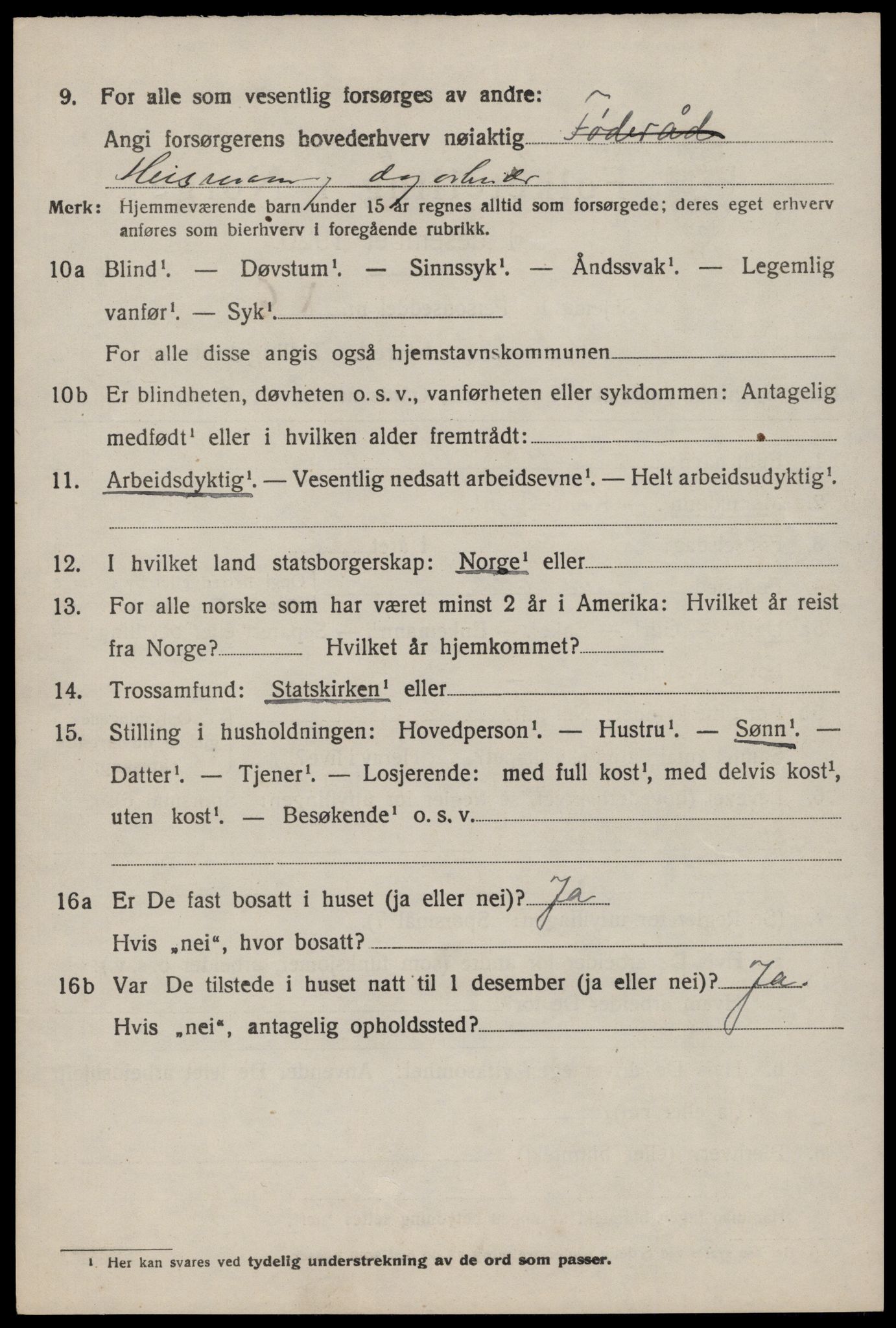 SAST, 1920 census for Vikedal, 1920, p. 2538