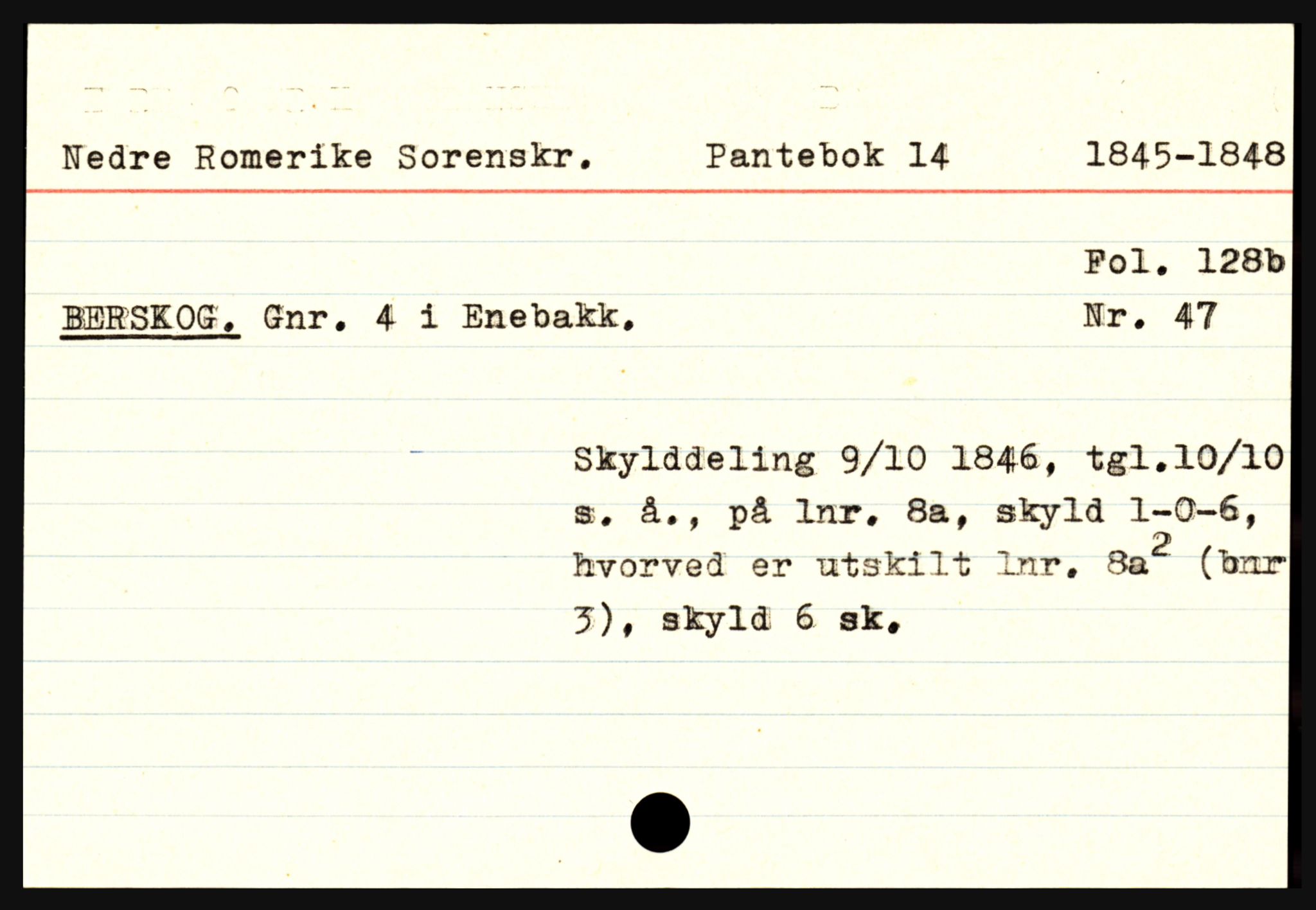 Statsarkivet i Oslo, AV/SAO-A-10621/Z/Zb/L0009: Enebakk (Auen - Årsrud), Feiring (Almelien - Torgunrød), Fet m/ Rælingen (Auten - Garder), p. 47