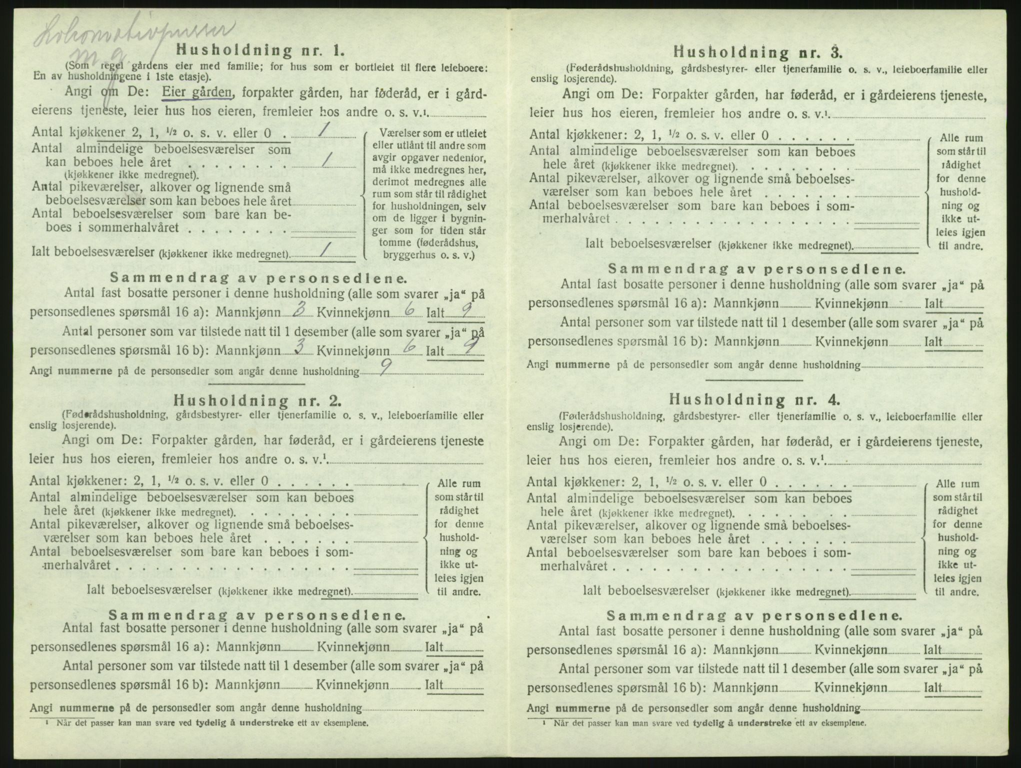 SAH, 1920 census for Gran, 1920, p. 55