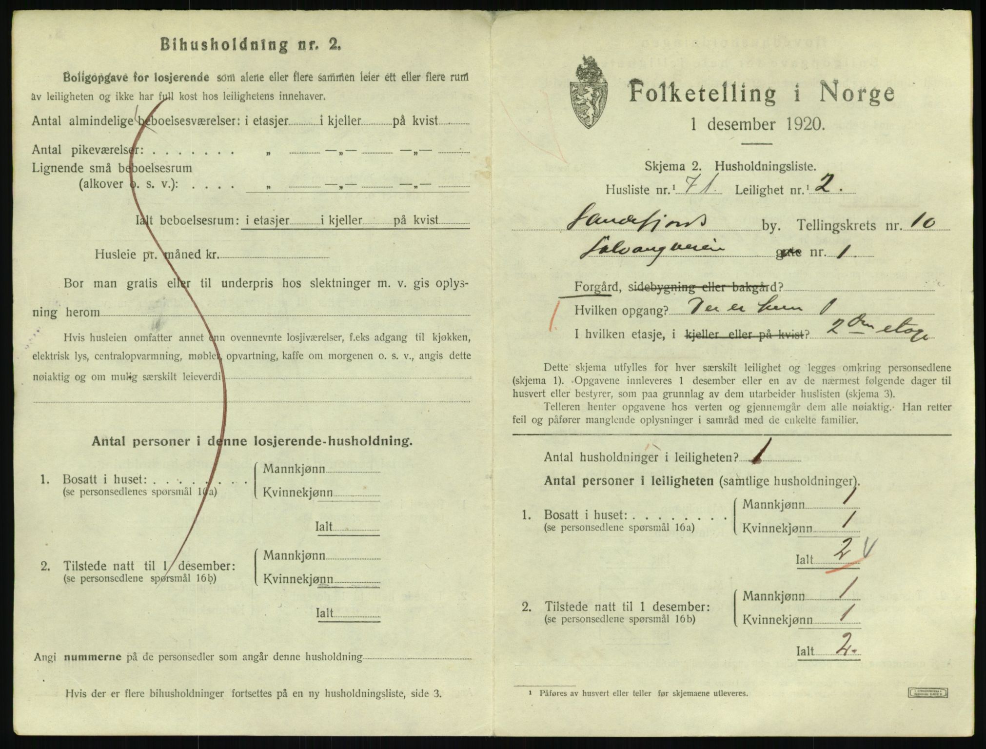 SAKO, 1920 census for Sandefjord, 1920, p. 4172