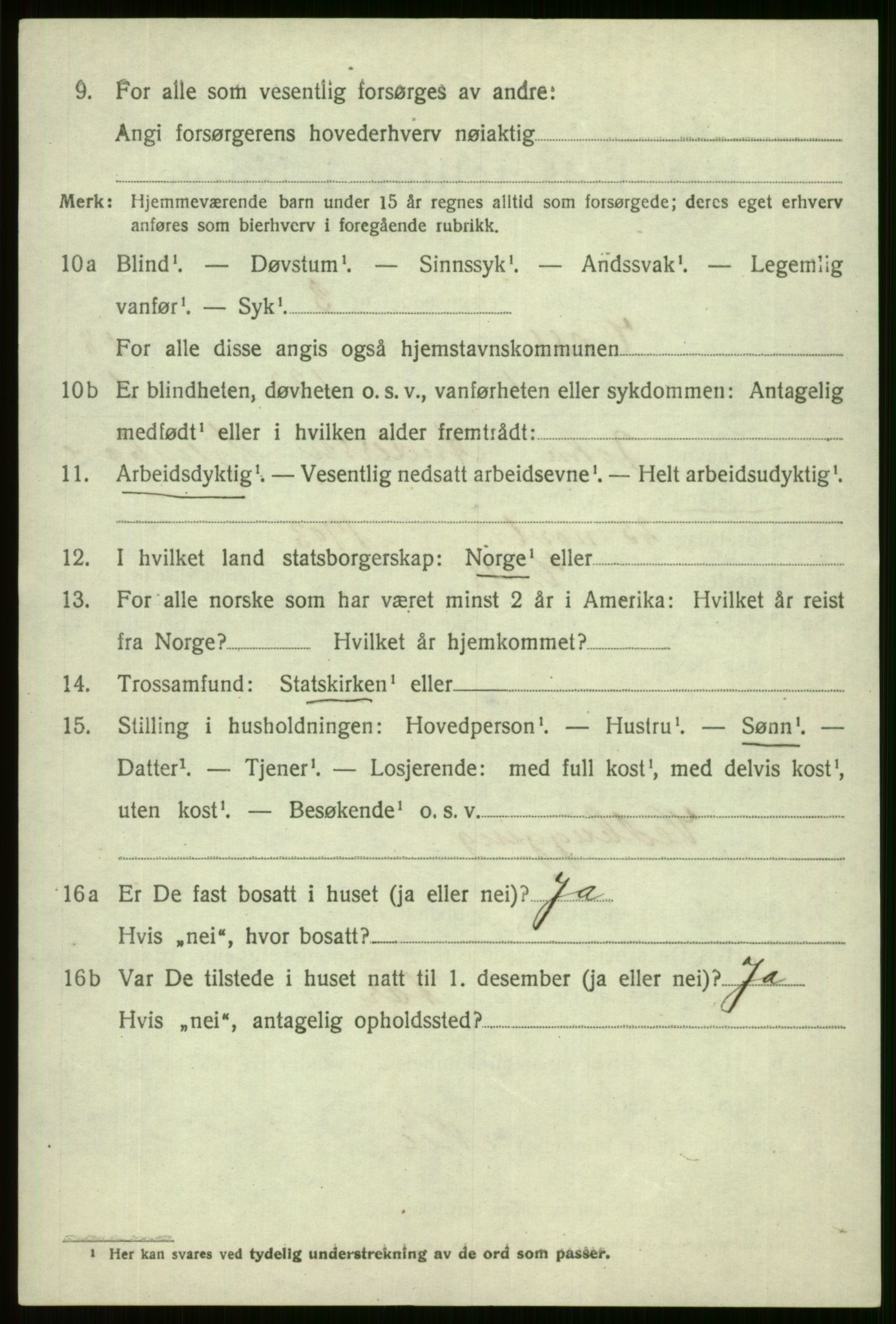 SAB, 1920 census for Voss, 1920, p. 13924