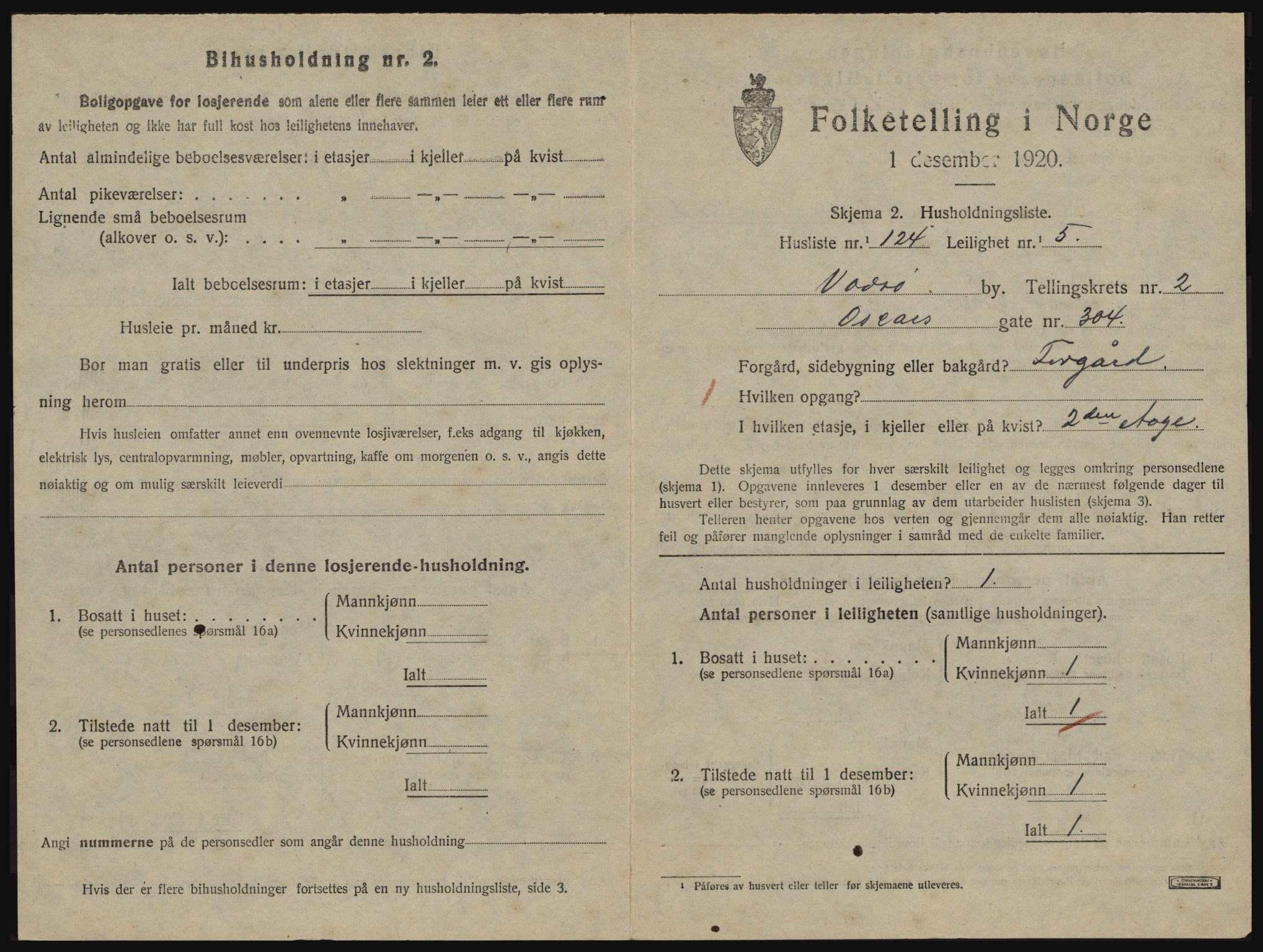 SATØ, 1920 census for Vadsø, 1920, p. 1332