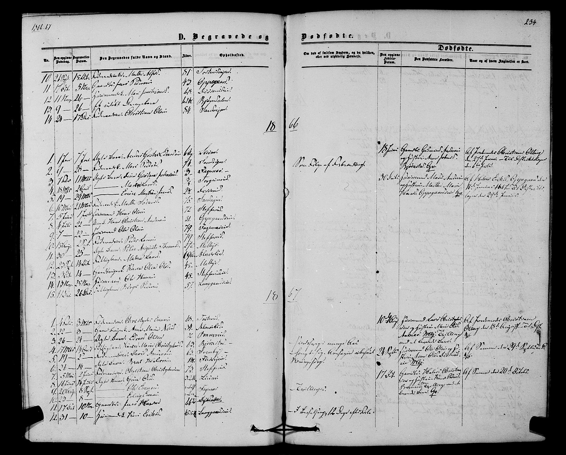 Hurdal prestekontor Kirkebøker, AV/SAO-A-10889/F/Fb/L0002: Parish register (official) no. II 2, 1860-1877, p. 234