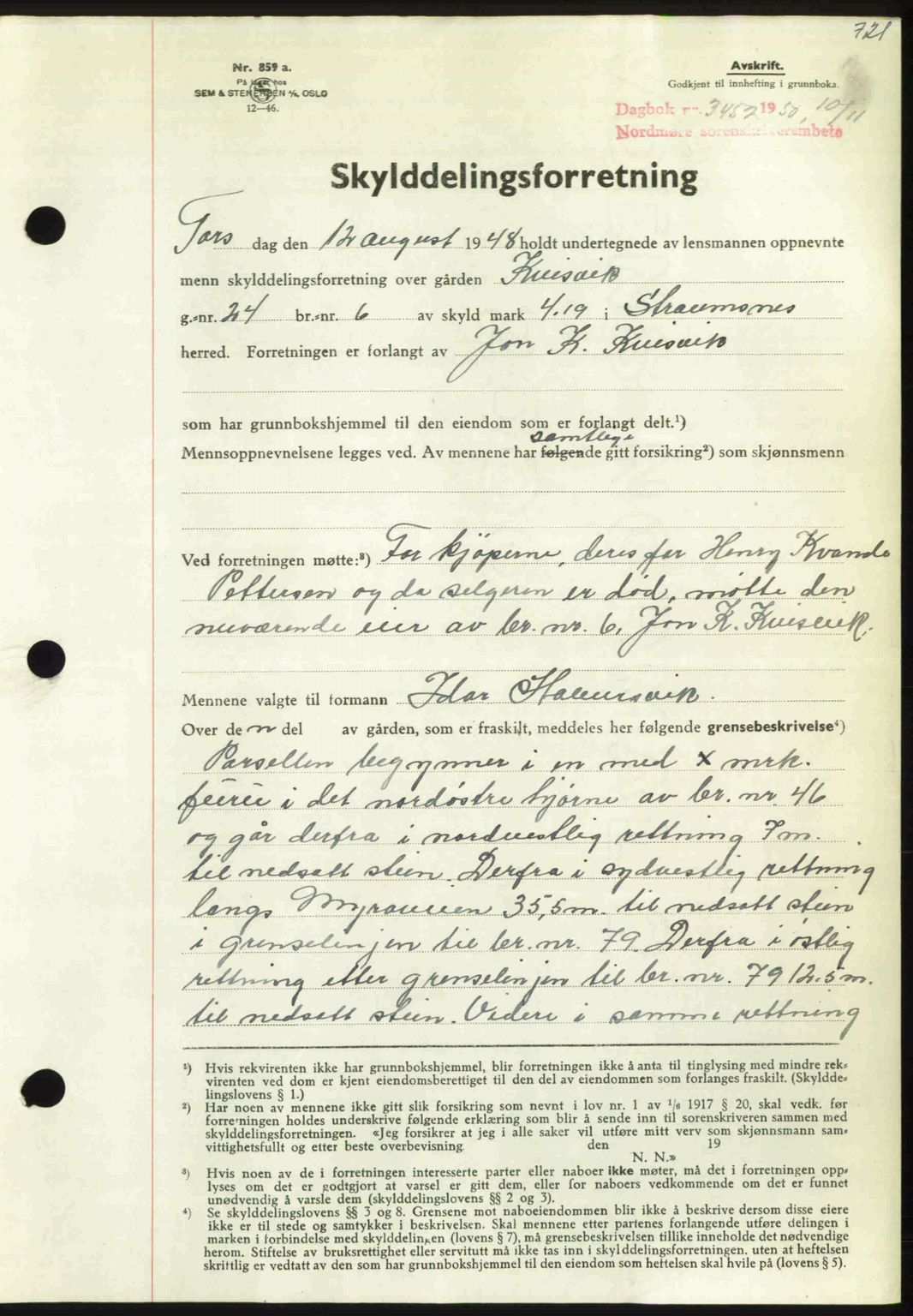 Nordmøre sorenskriveri, AV/SAT-A-4132/1/2/2Ca: Mortgage book no. A116, 1950-1950, Diary no: : 3457/1950