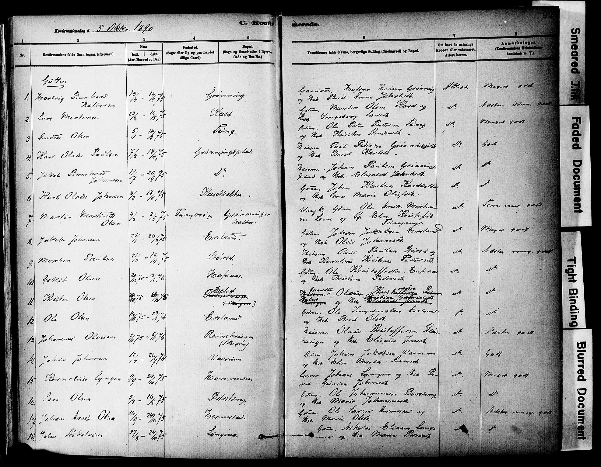 Ministerialprotokoller, klokkerbøker og fødselsregistre - Sør-Trøndelag, AV/SAT-A-1456/646/L0615: Parish register (official) no. 646A13, 1885-1900, p. 92