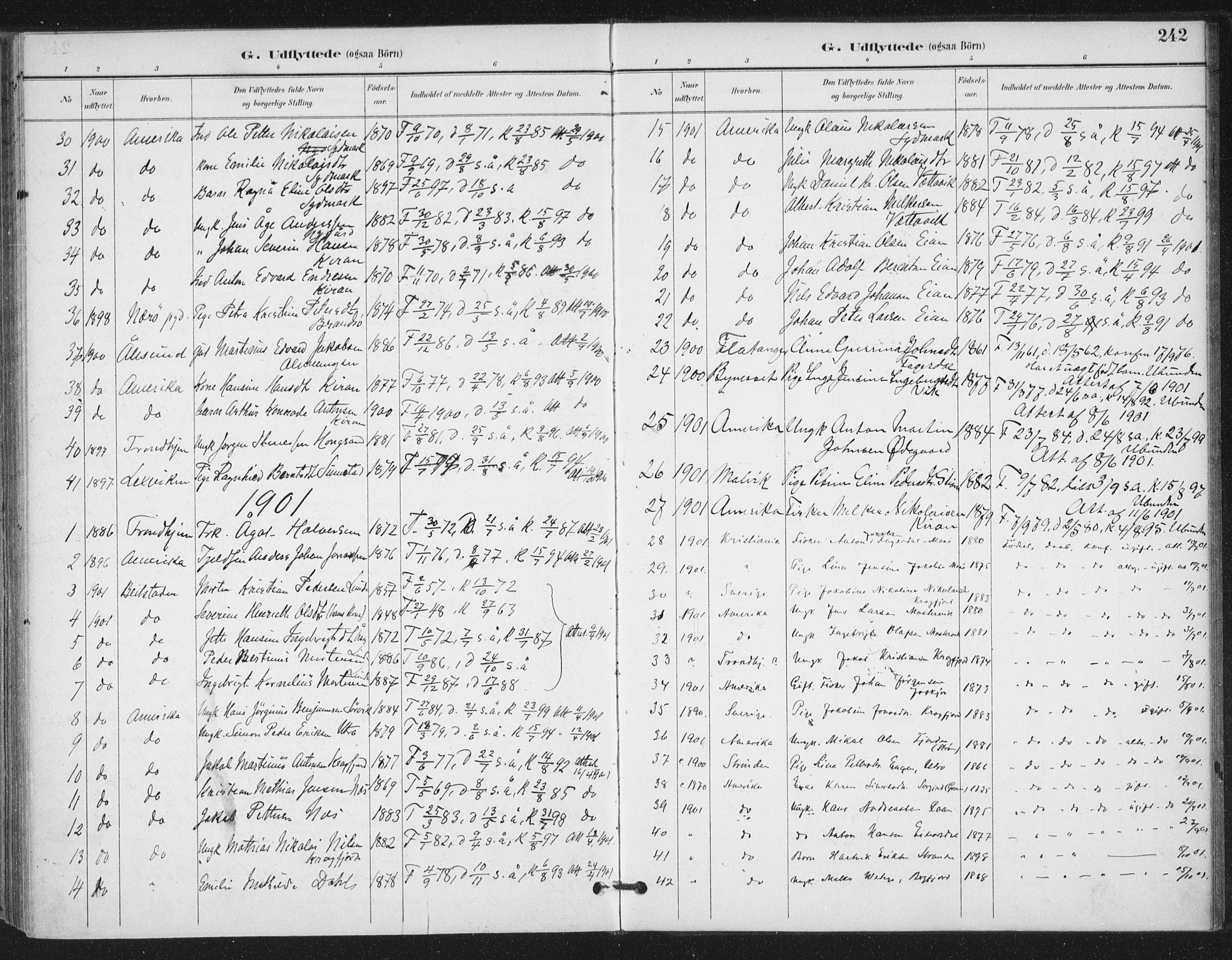 Ministerialprotokoller, klokkerbøker og fødselsregistre - Sør-Trøndelag, SAT/A-1456/657/L0708: Parish register (official) no. 657A09, 1894-1904, p. 242