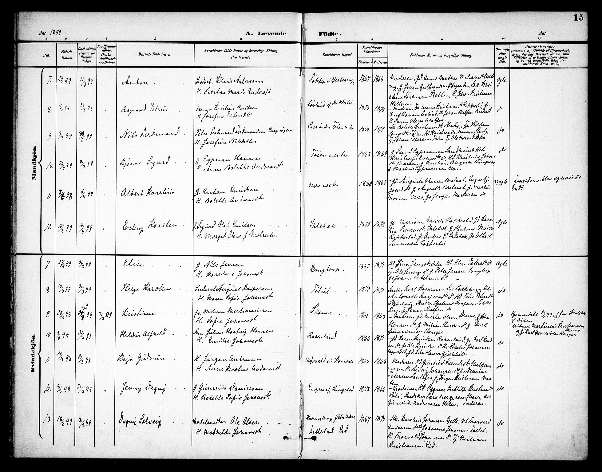 Høland prestekontor Kirkebøker, SAO/A-10346a/F/Fa/L0015: Parish register (official) no. I 15, 1897-1912, p. 15