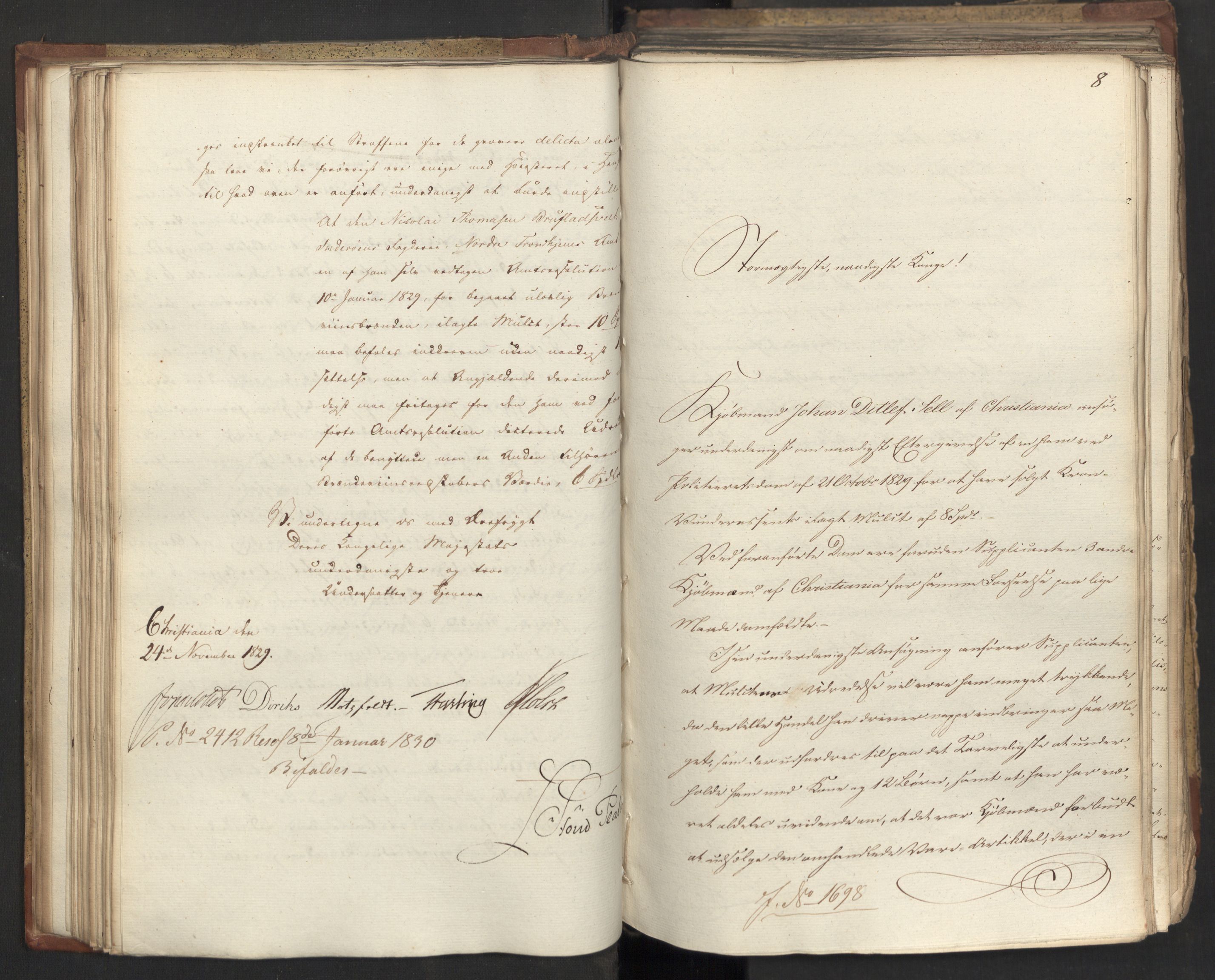 Statsrådsavdelingen i Stockholm, AV/RA-S-1003/D/Da/L0062: Regjeringsinnstillinger nr. 1667-1787, 1829, p. 89