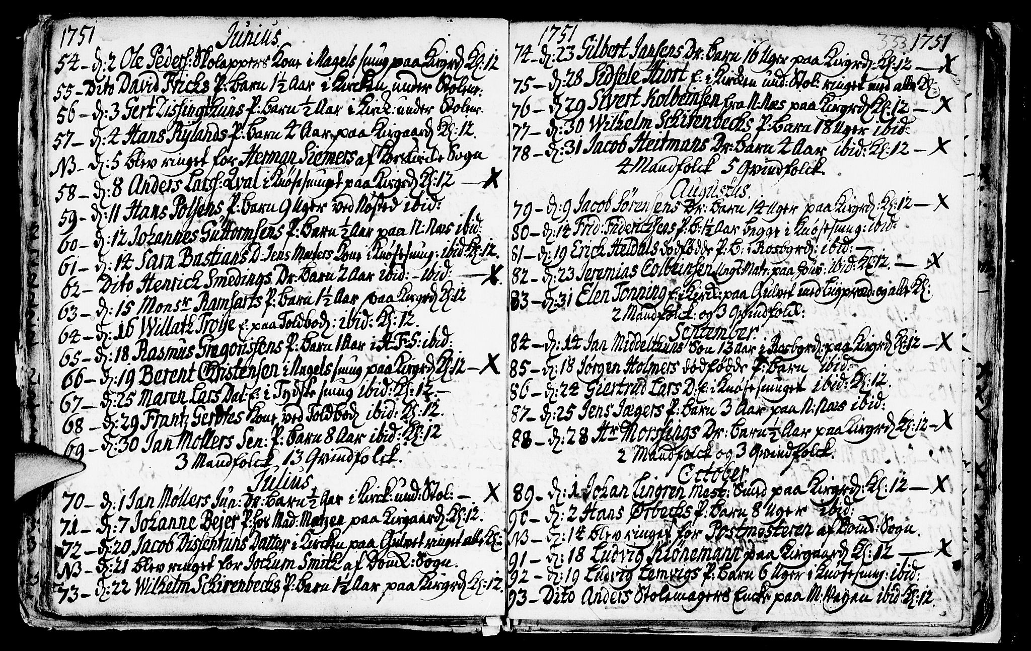 Nykirken Sokneprestembete, SAB/A-77101/H/Haa/L0009: Parish register (official) no. A 9, 1689-1759, p. 333
