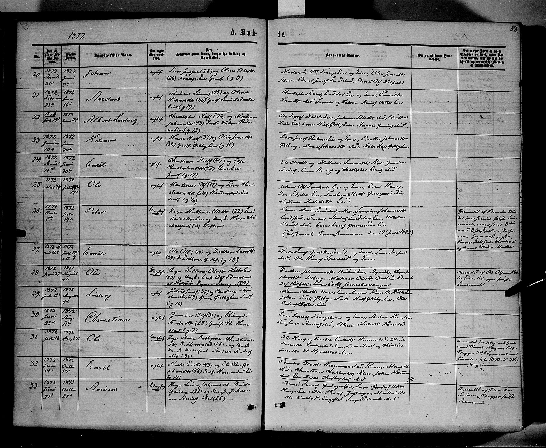 Stange prestekontor, SAH/PREST-002/K/L0013: Parish register (official) no. 13, 1862-1879, p. 58