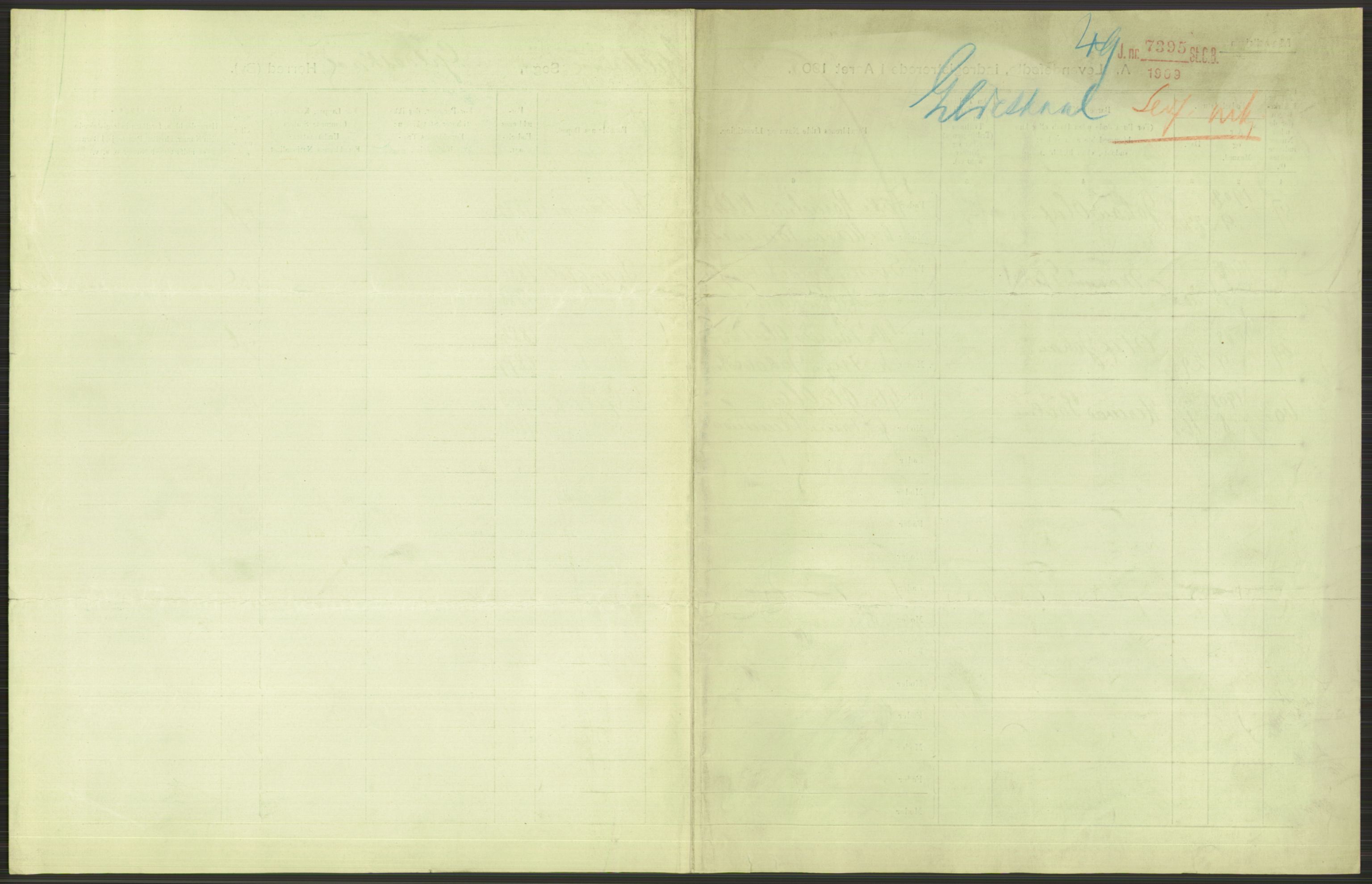 Statistisk sentralbyrå, Sosiodemografiske emner, Befolkning, RA/S-2228/D/Df/Dfa/Dfaf/L0043: Nordlands amt: Levendefødte menn og kvinner. Bygder., 1908, p. 1