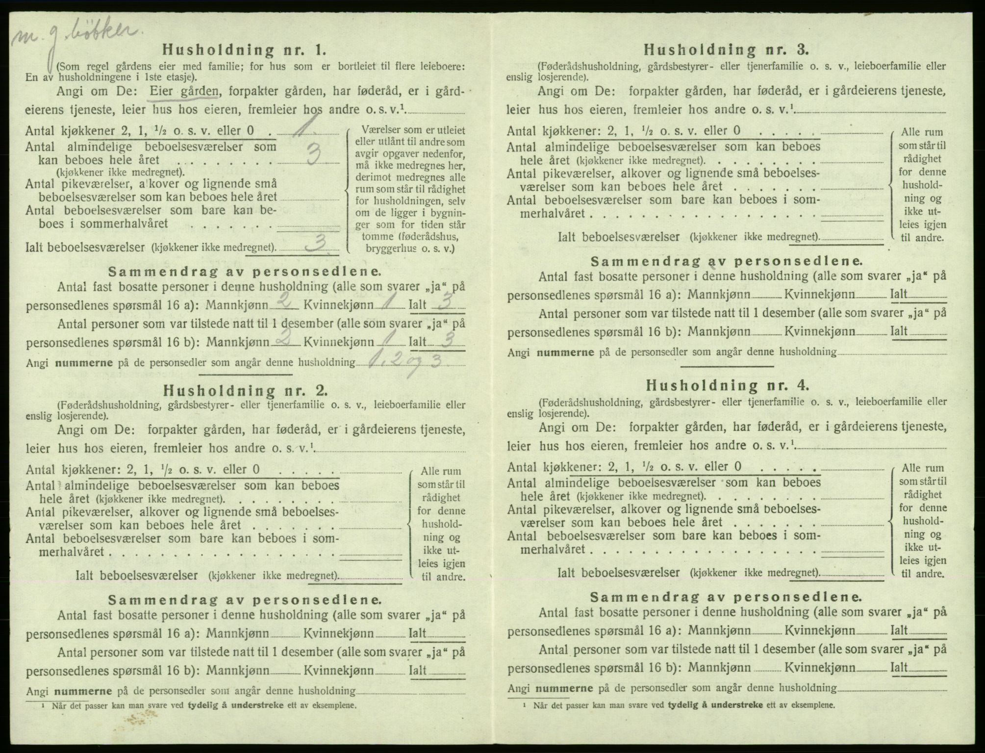 SAB, 1920 census for Moster, 1920, p. 263