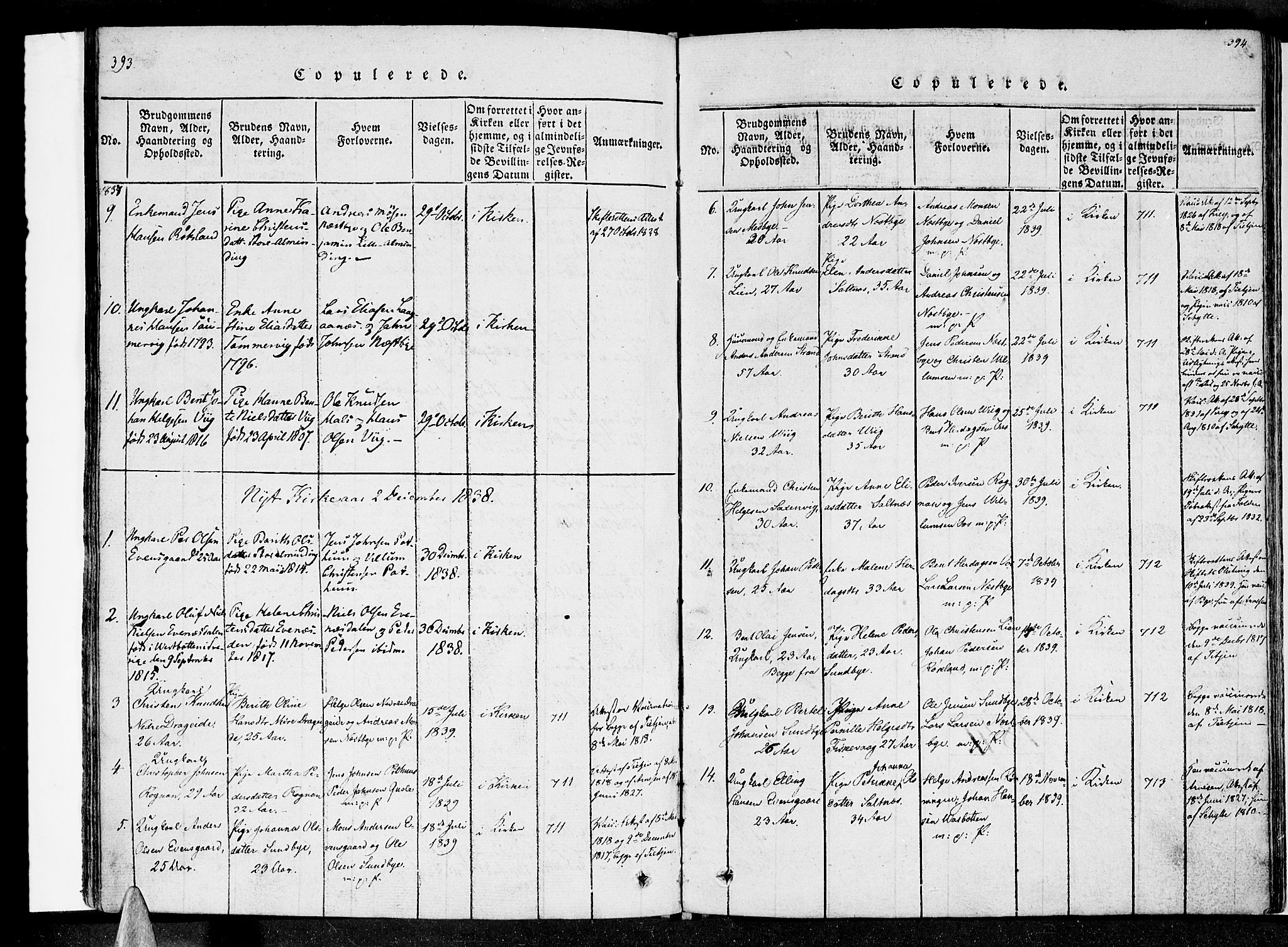 Ministerialprotokoller, klokkerbøker og fødselsregistre - Nordland, SAT/A-1459/847/L0665: Parish register (official) no. 847A05, 1818-1841, p. 393-394