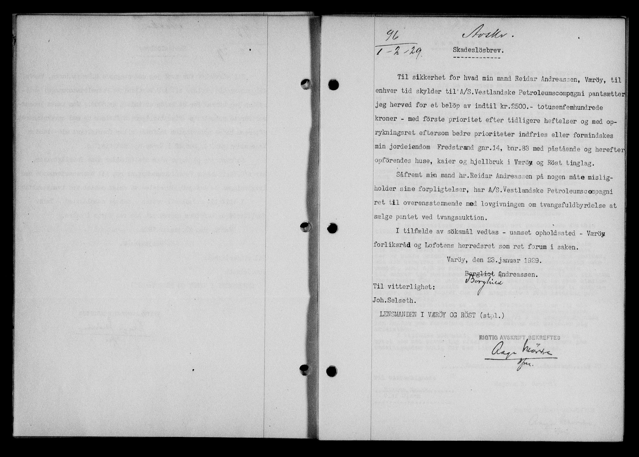 Lofoten sorenskriveri, SAT/A-0017/1/2/2C/L0019b: Mortgage book no. 19b, 1929-1929, Deed date: 01.02.1929