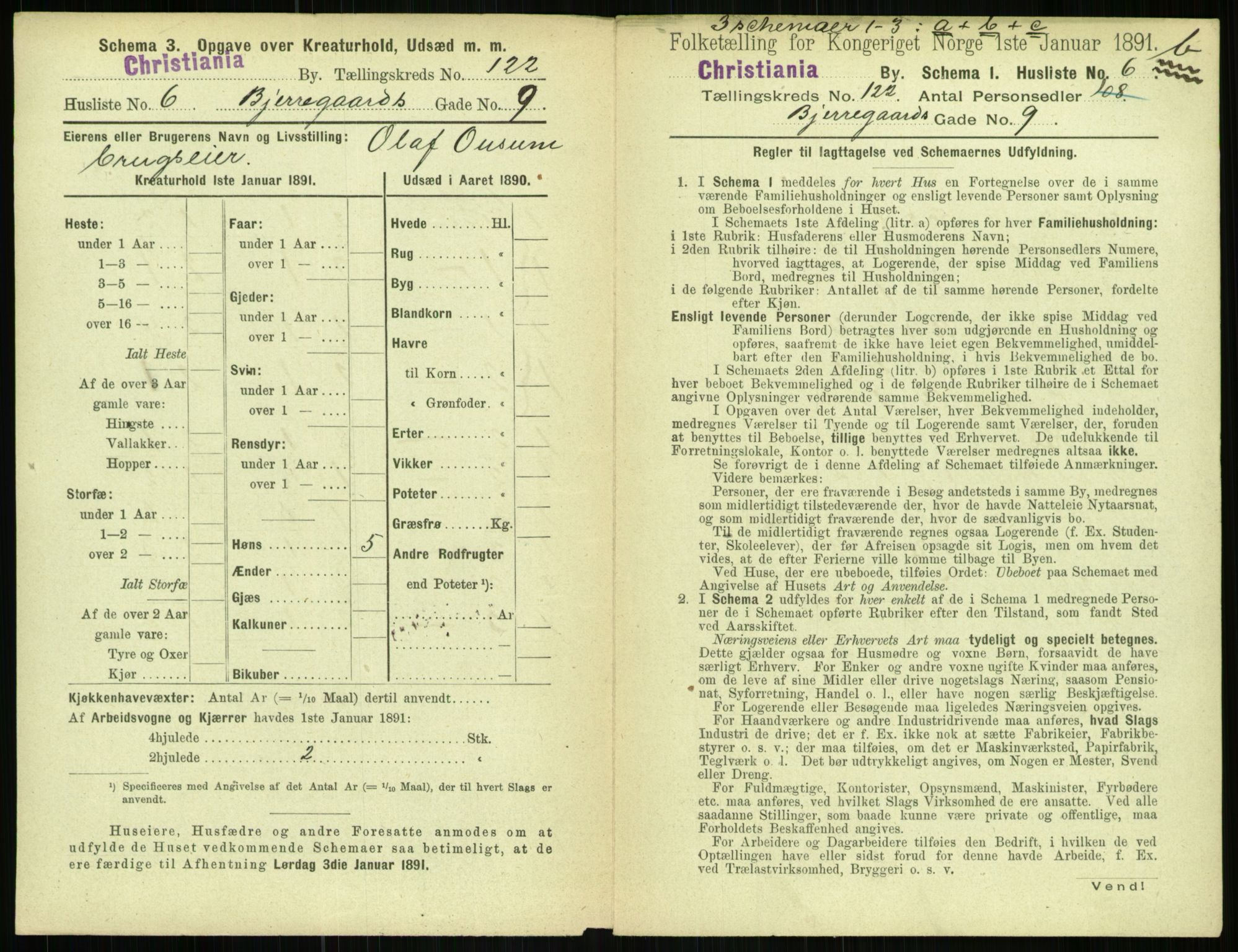 RA, 1891 census for 0301 Kristiania, 1891, p. 64601