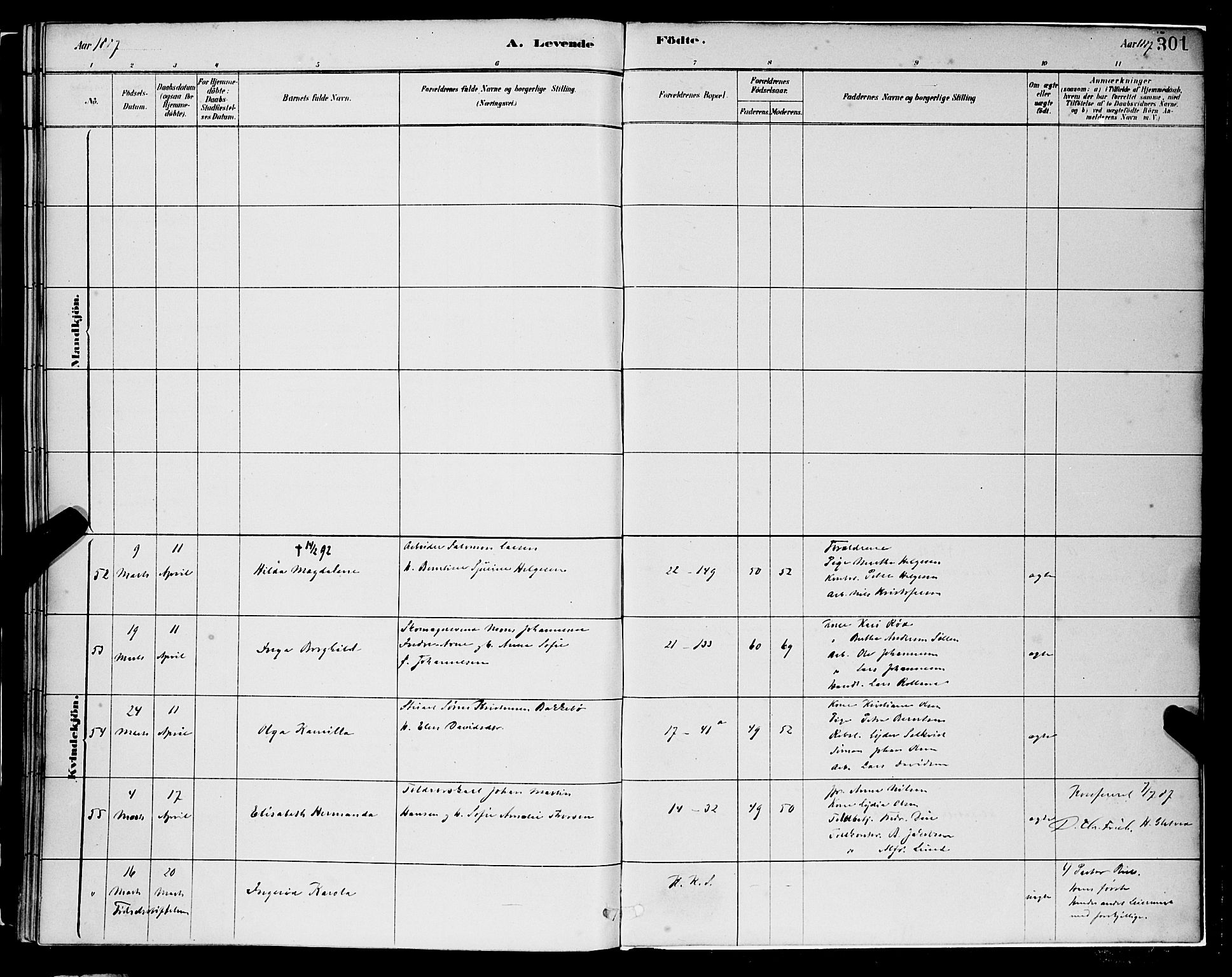 Korskirken sokneprestembete, AV/SAB-A-76101/H/Hab: Parish register (copy) no. B 8, 1878-1887, p. 301