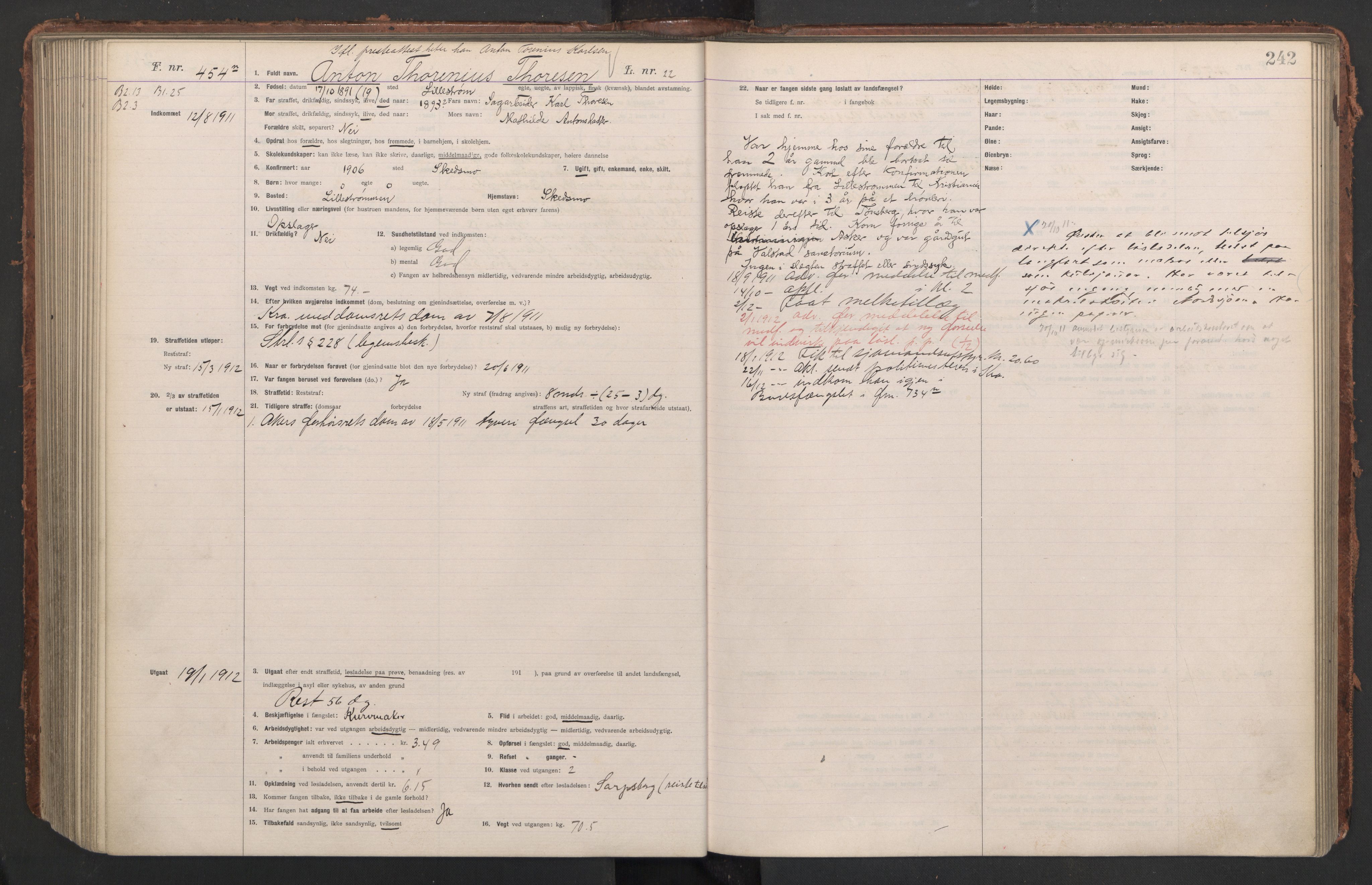 Botsfengslet, AV/RA-S-1539/D/Db/Dbb/L0044: 213n - 553n, 1910-1912, p. 242