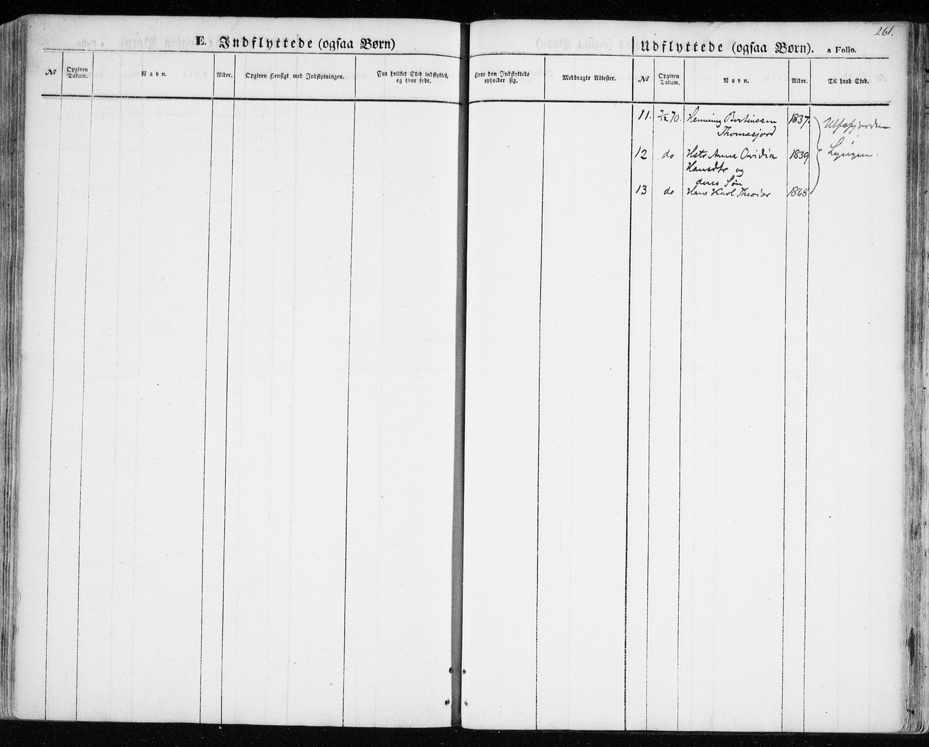 Balsfjord sokneprestembete, SATØ/S-1303/G/Ga/L0003kirke: Parish register (official) no. 3, 1856-1870, p. 261